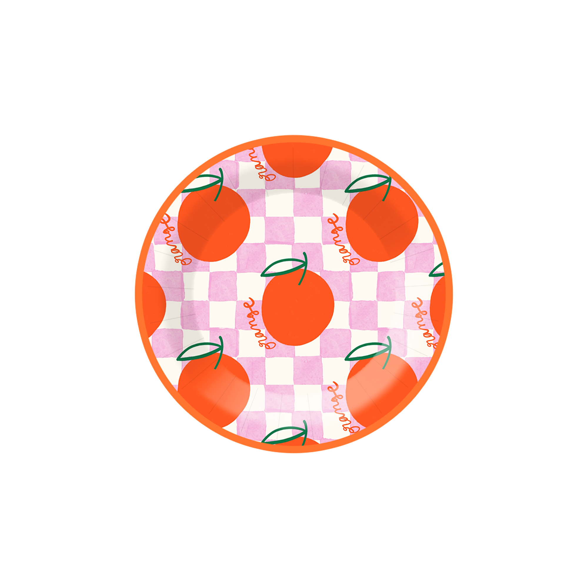 Fruit Theme Orange Dessert Plate 