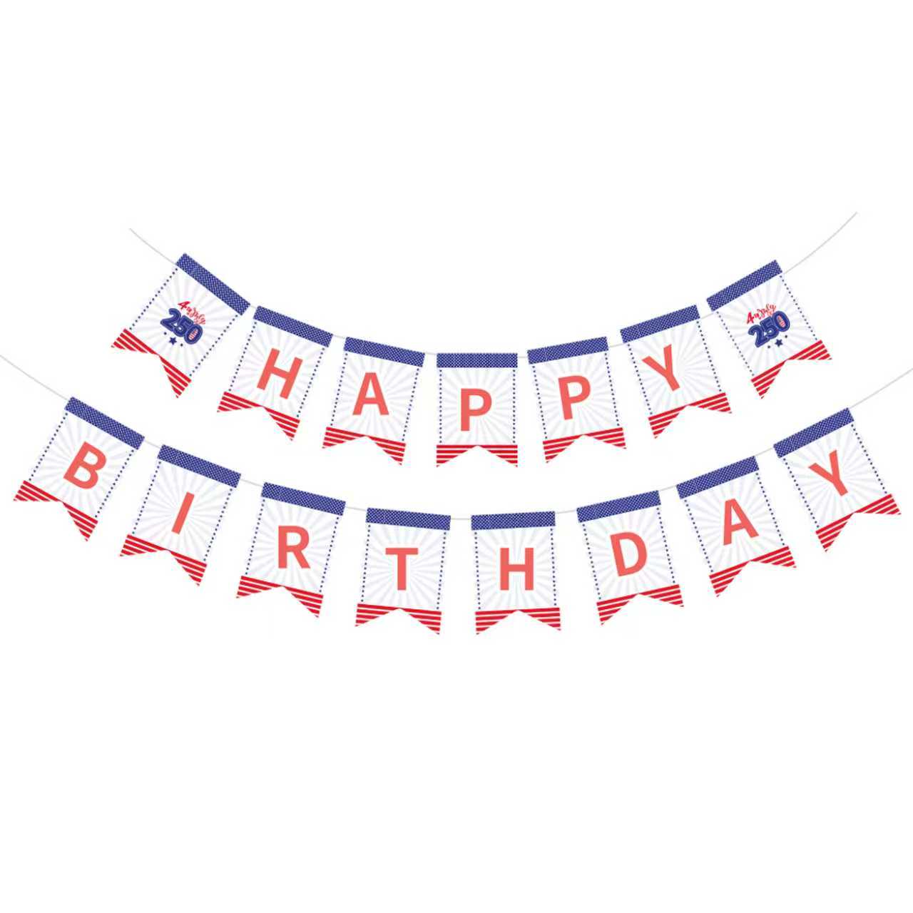 Independence Day Happy Birthday Paper Banner