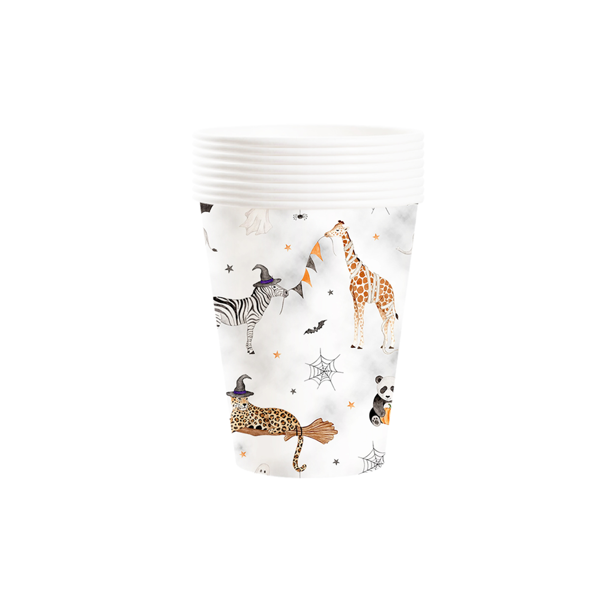 Animal Themed White Background 9 oz Paper Cup