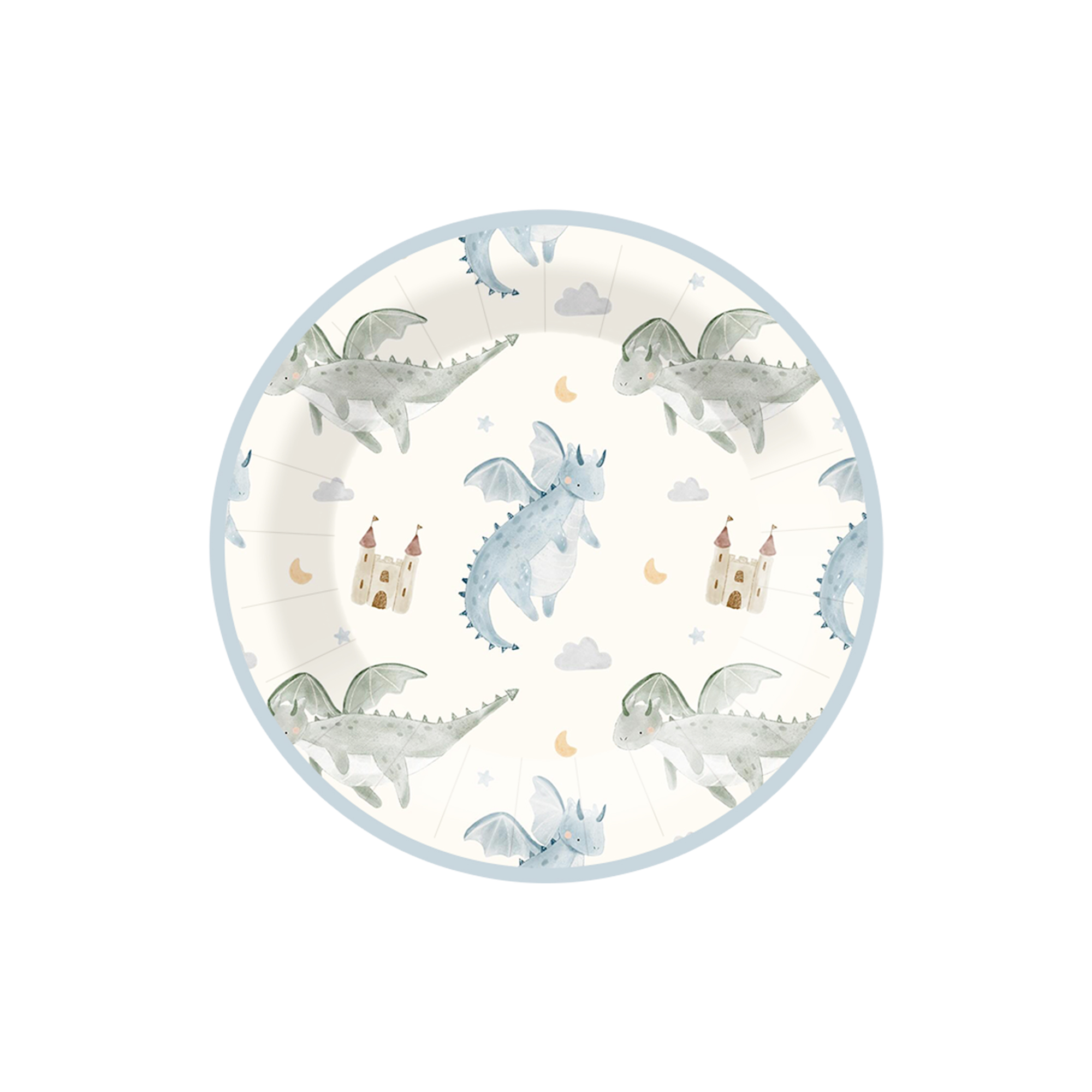 Dinosaur Theme Round Dessert Plate