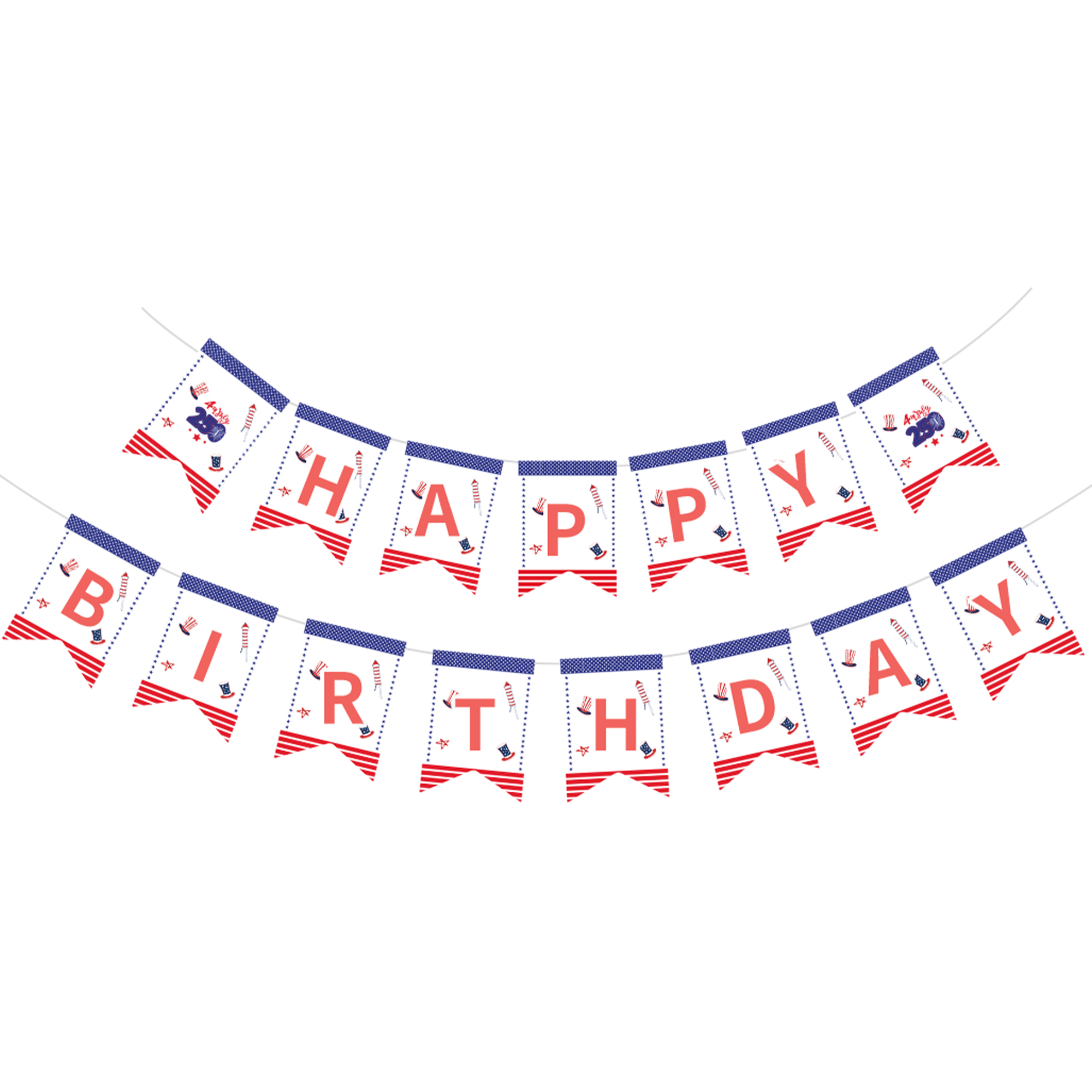 Independence Day Happy Birthday Paper Banner