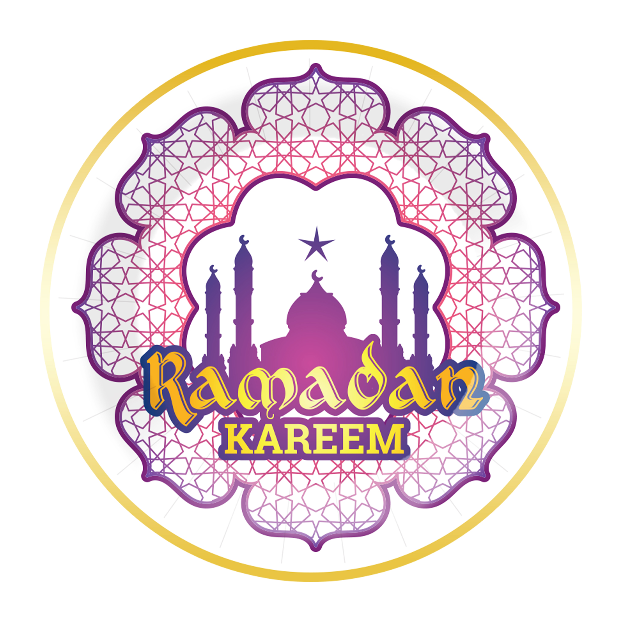 Ramadan White Gold Holiday Dinner Plate