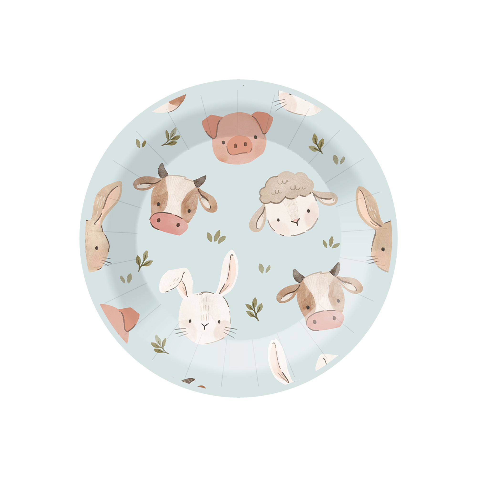 Farm Themed Animal Pattern Dinner Plate