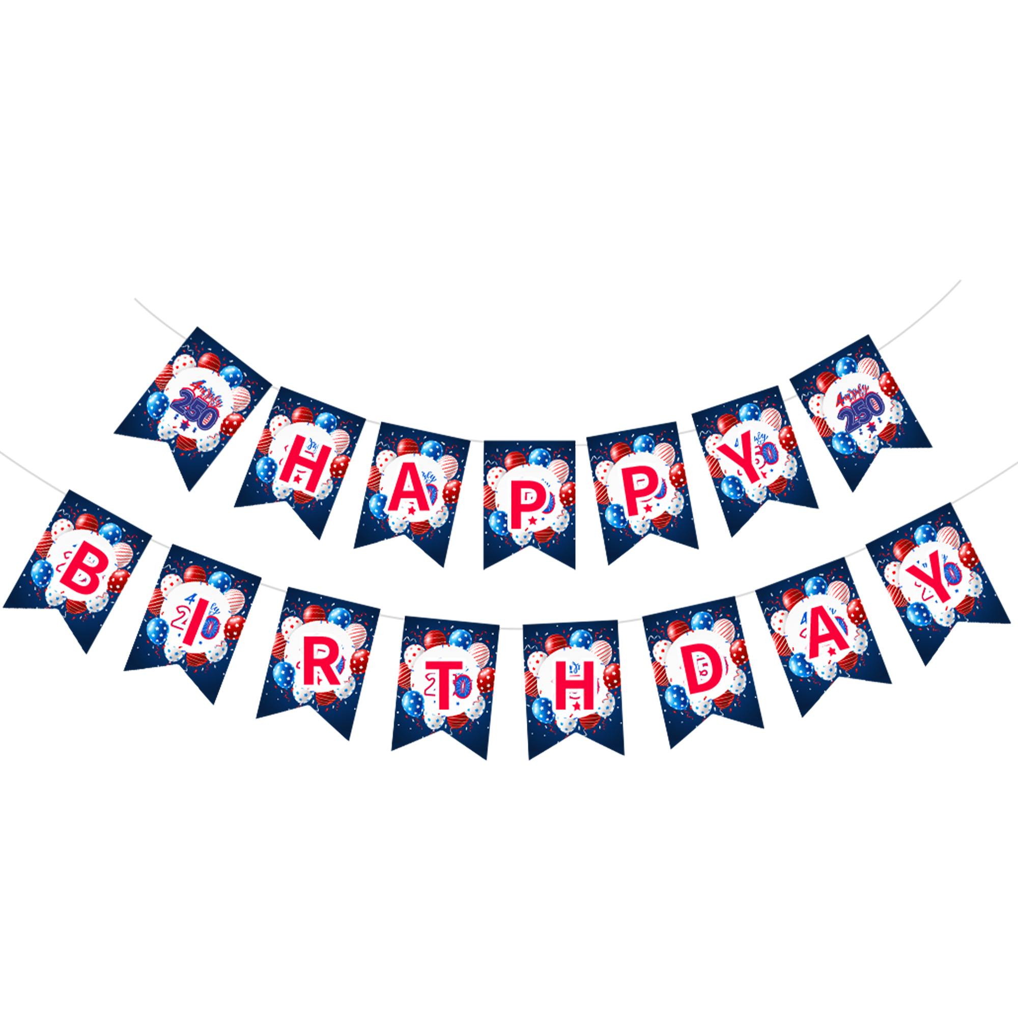 Independence Day Happy Birthday Paper Banner
