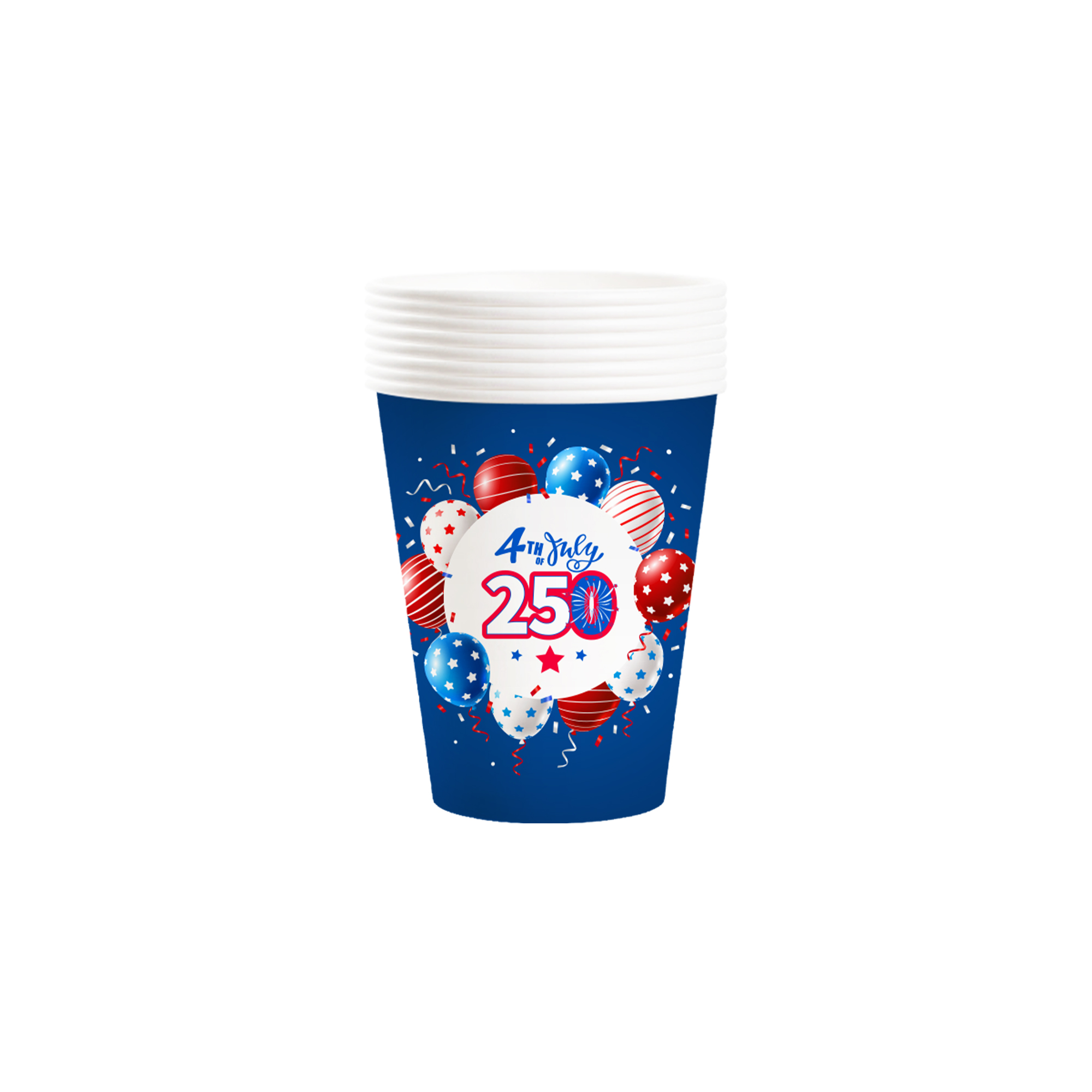 Independence Day Blue Background 9oz Paper Cup