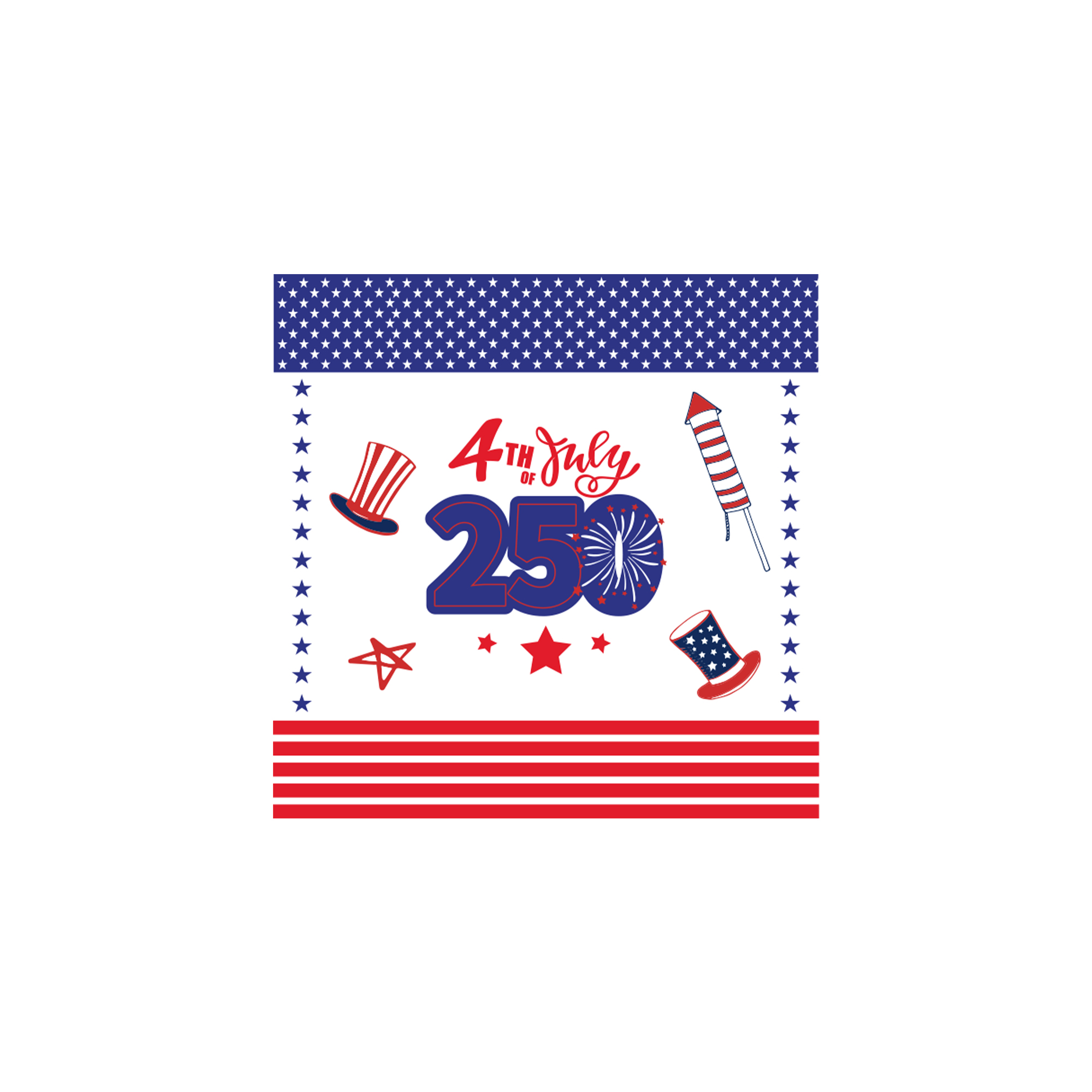Independence Day Themed Blue and Red Color Napkin