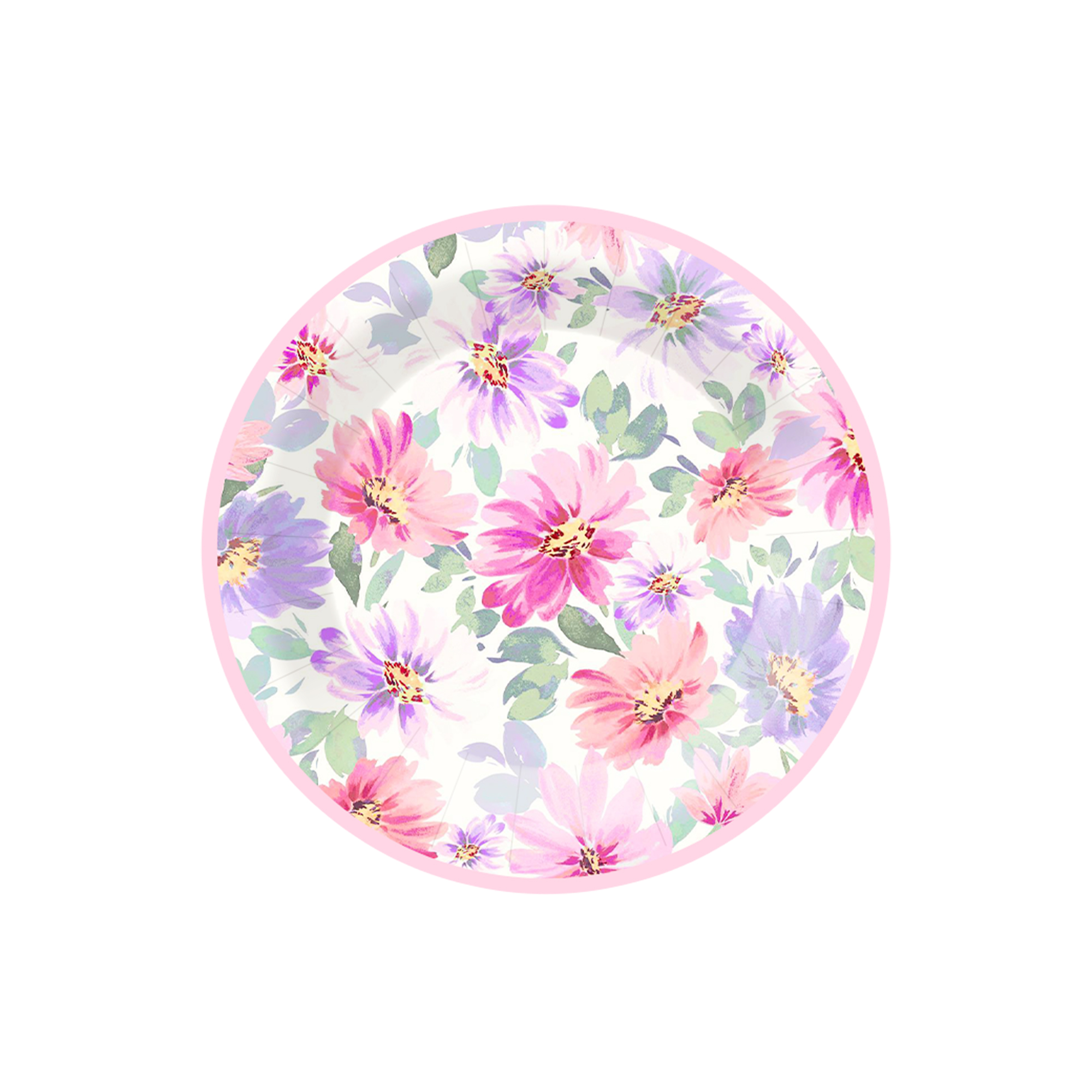 Floral Theme Pink Flower Dessert Plate