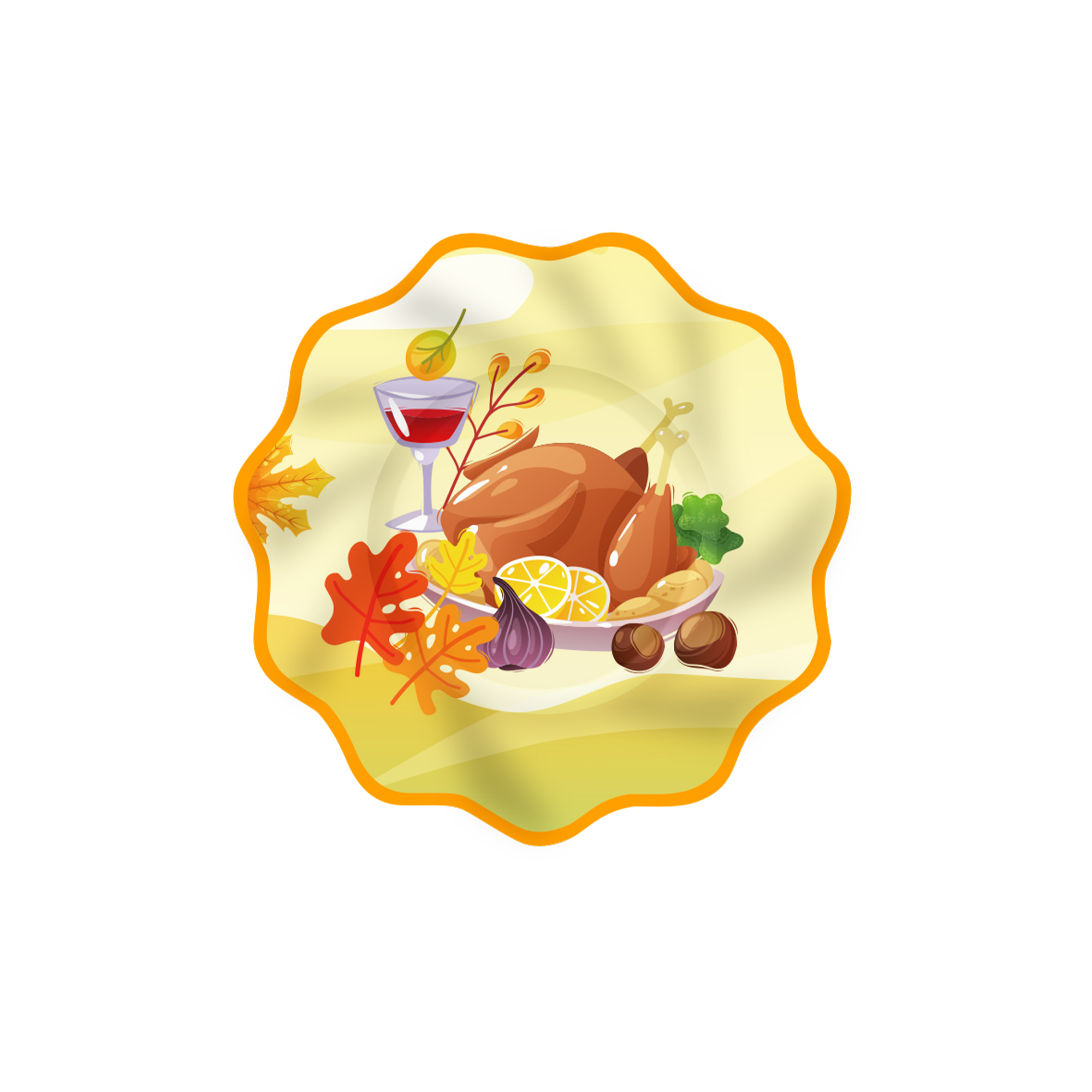 Thanks Giving Theme Dessert Plate