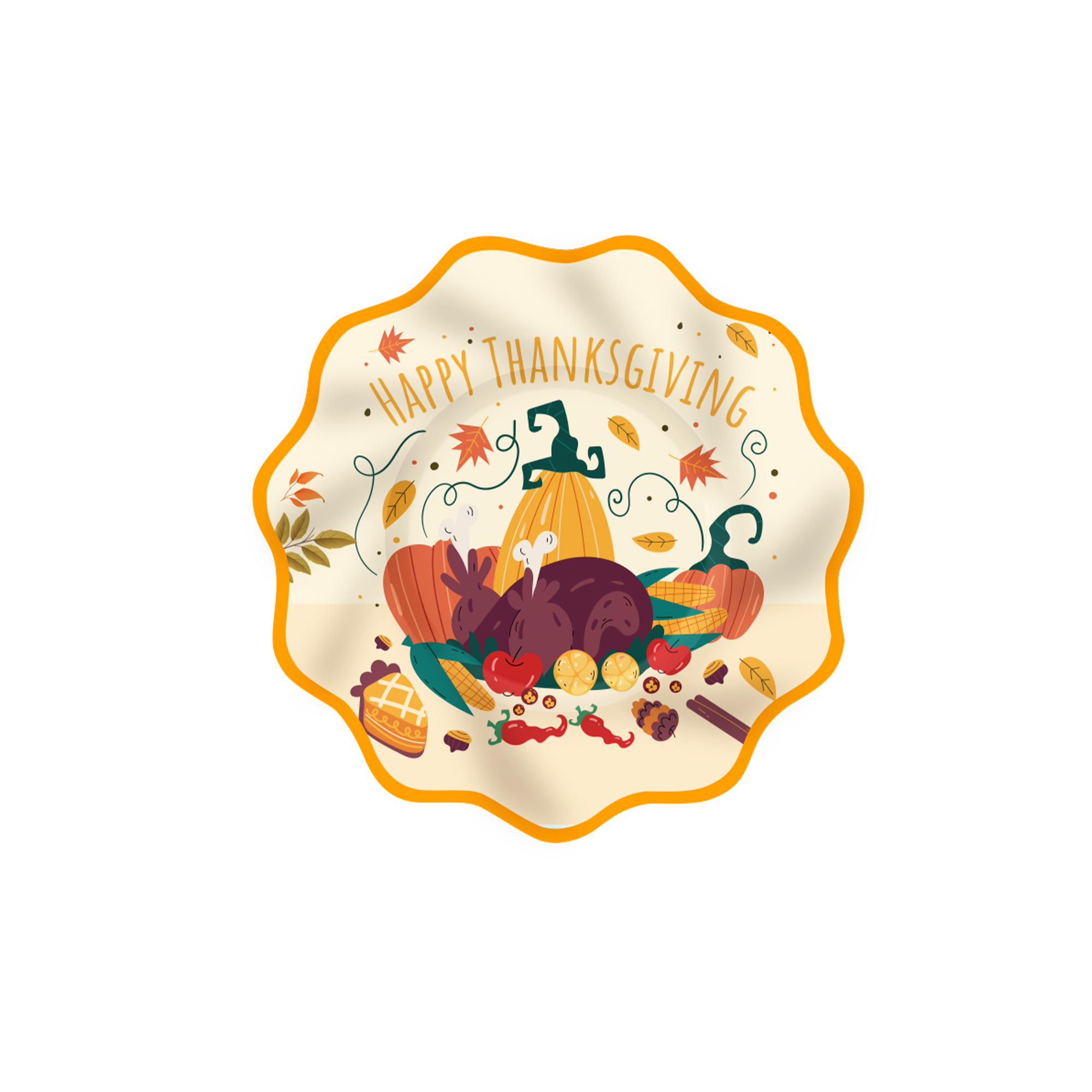 Happy Thanks Giving Theme Dessert Plate