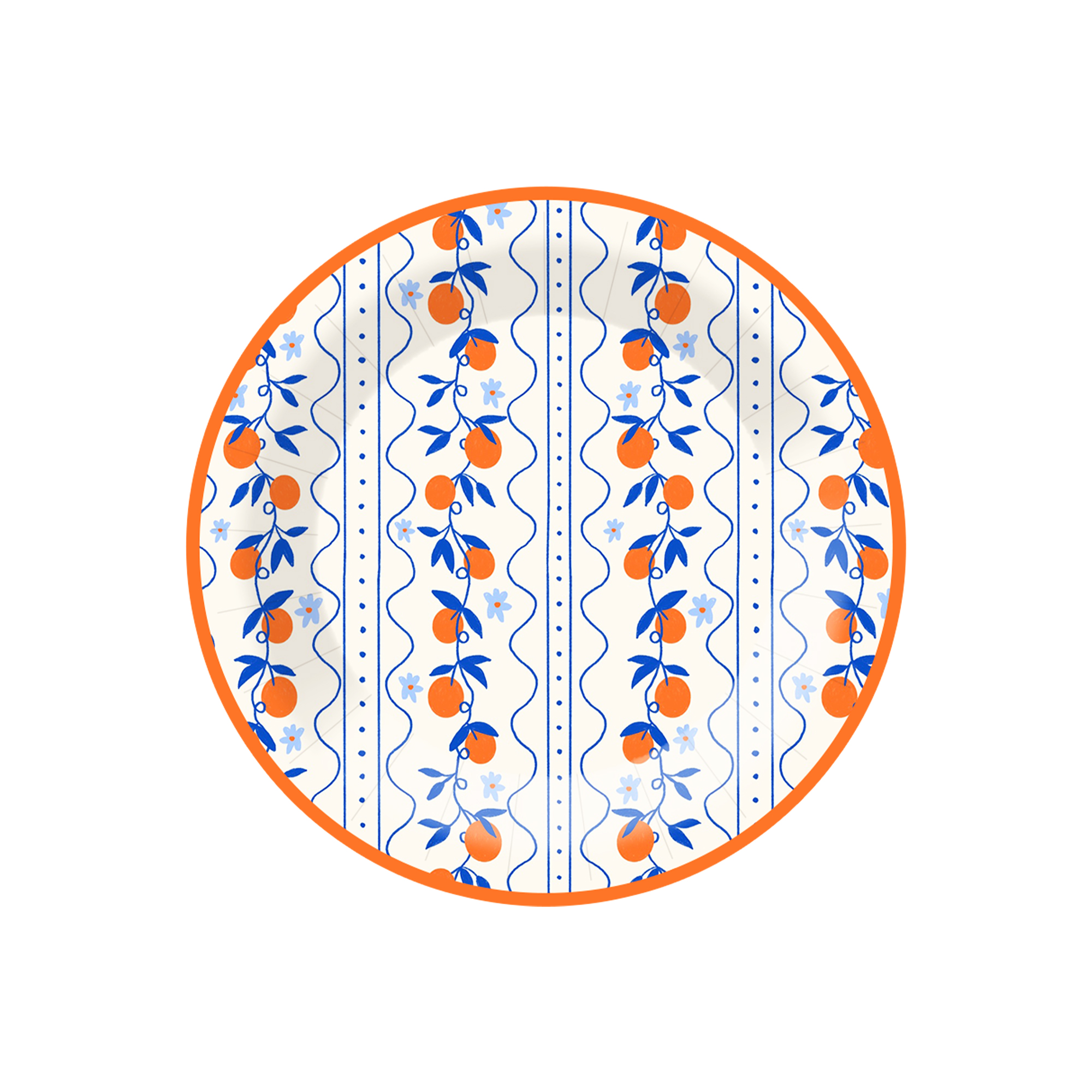 Fruit Theme Orange Round Dinner Plate