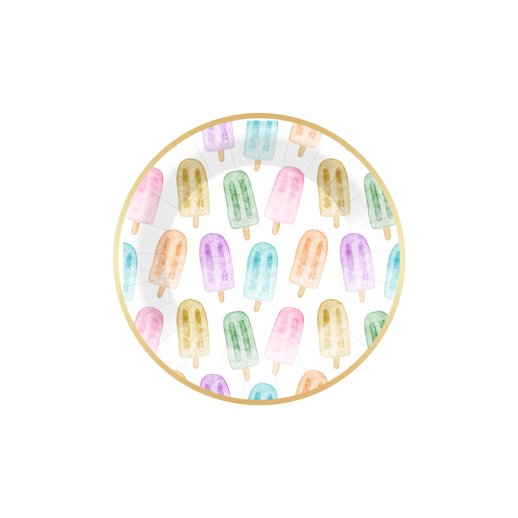 Summer Theme Ice Cream Round Dinner Plate