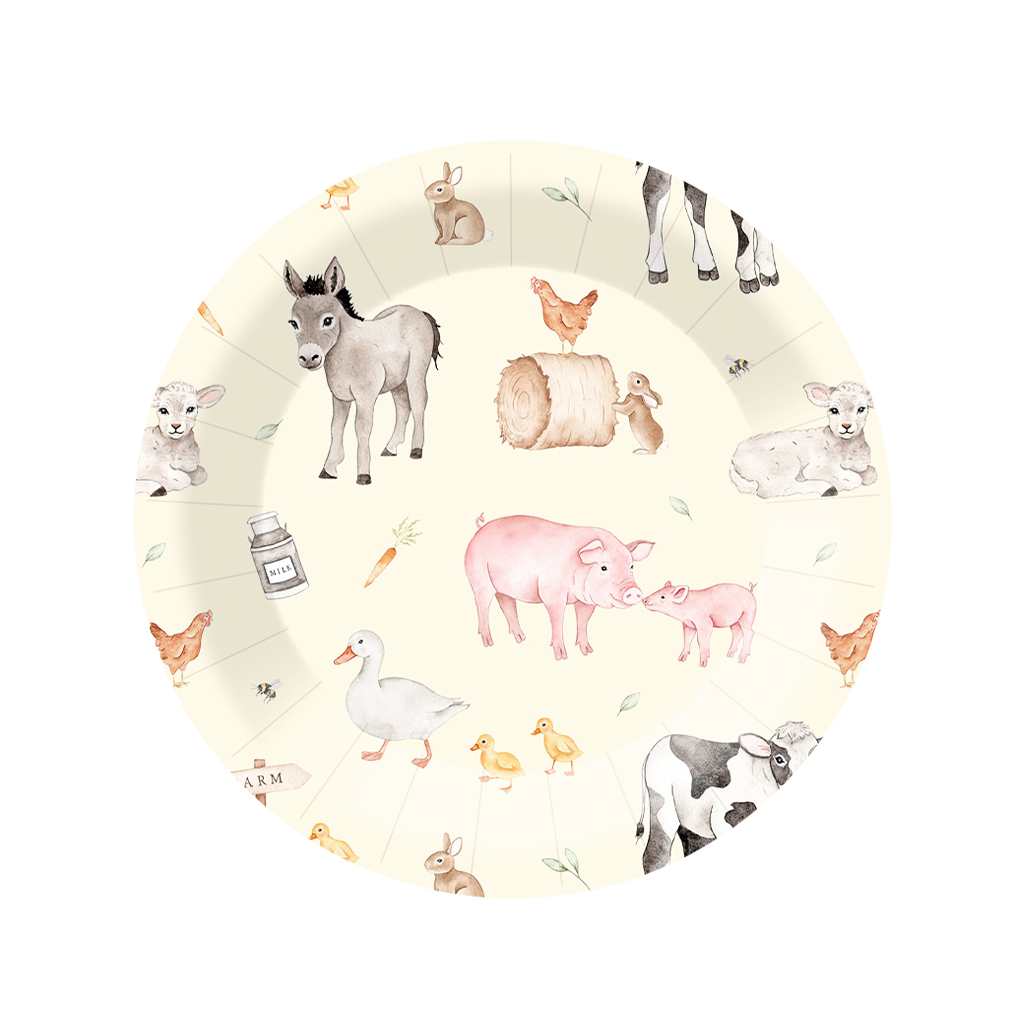 Farm Theme Light Yellow Dinner Plate