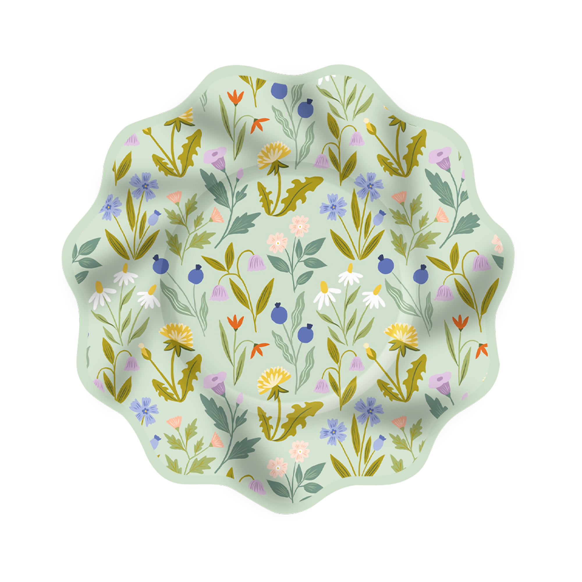 Floral Theme Dandelion Green Dinner Plate