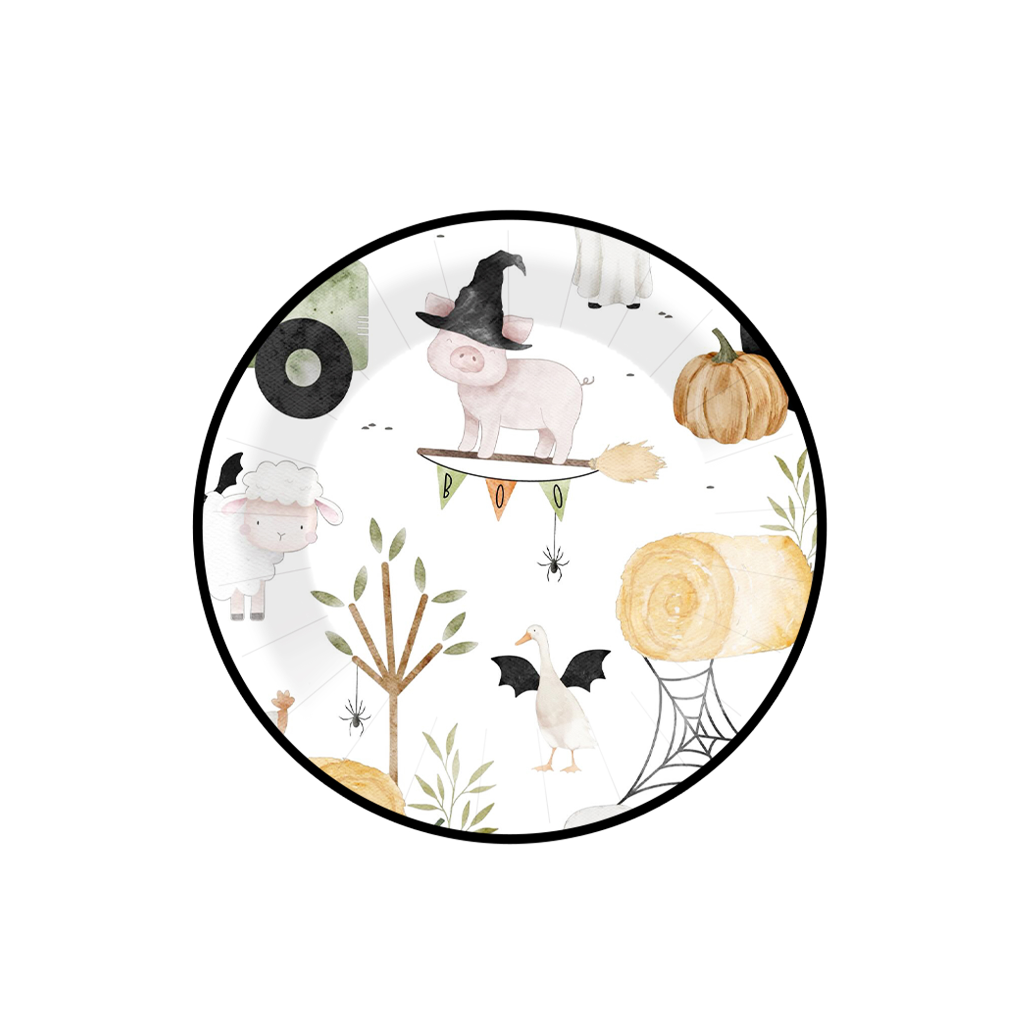 Farm Animal Theme Dessert Plate