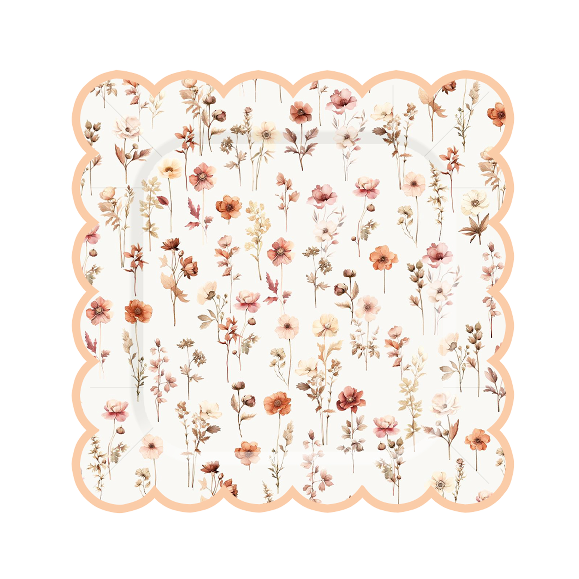 Floral Theme Anemone Square Dinner Plate