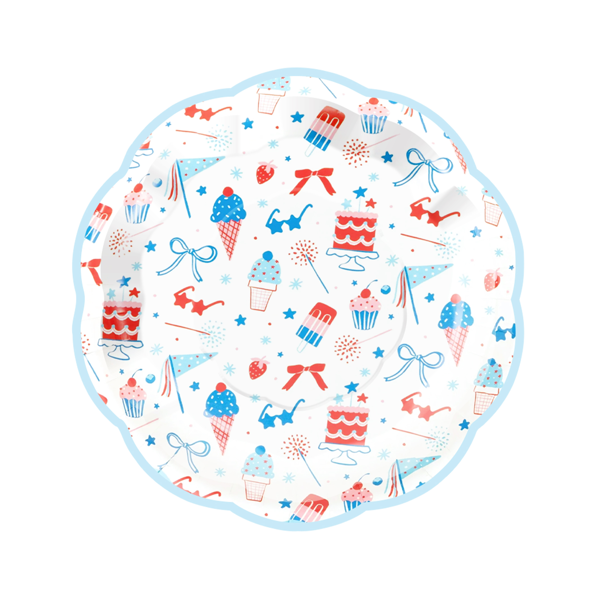 Summer Theme Blue and White Dinner Plate
