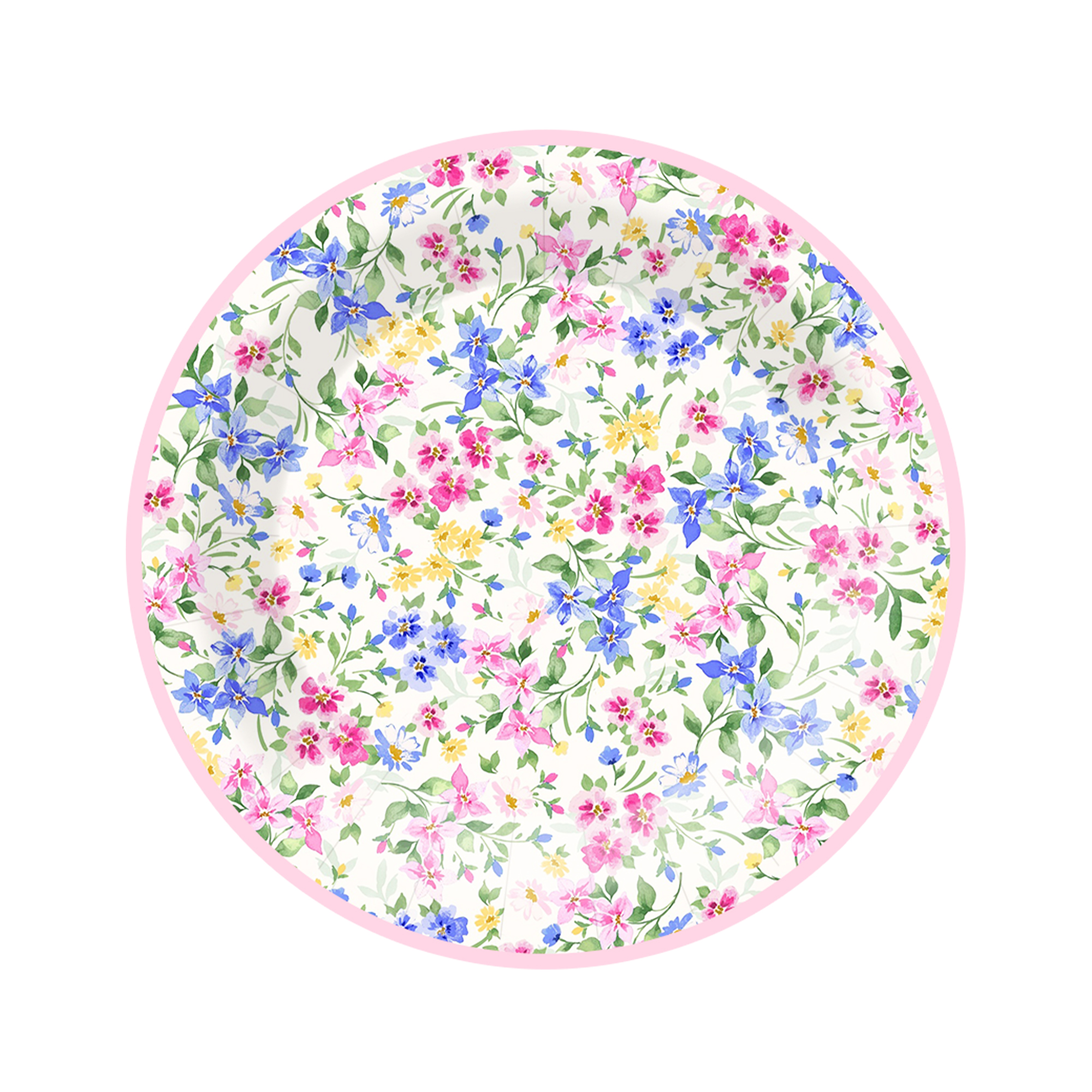 Flower Theme Pastoral Watercolor Style Dinner Plate