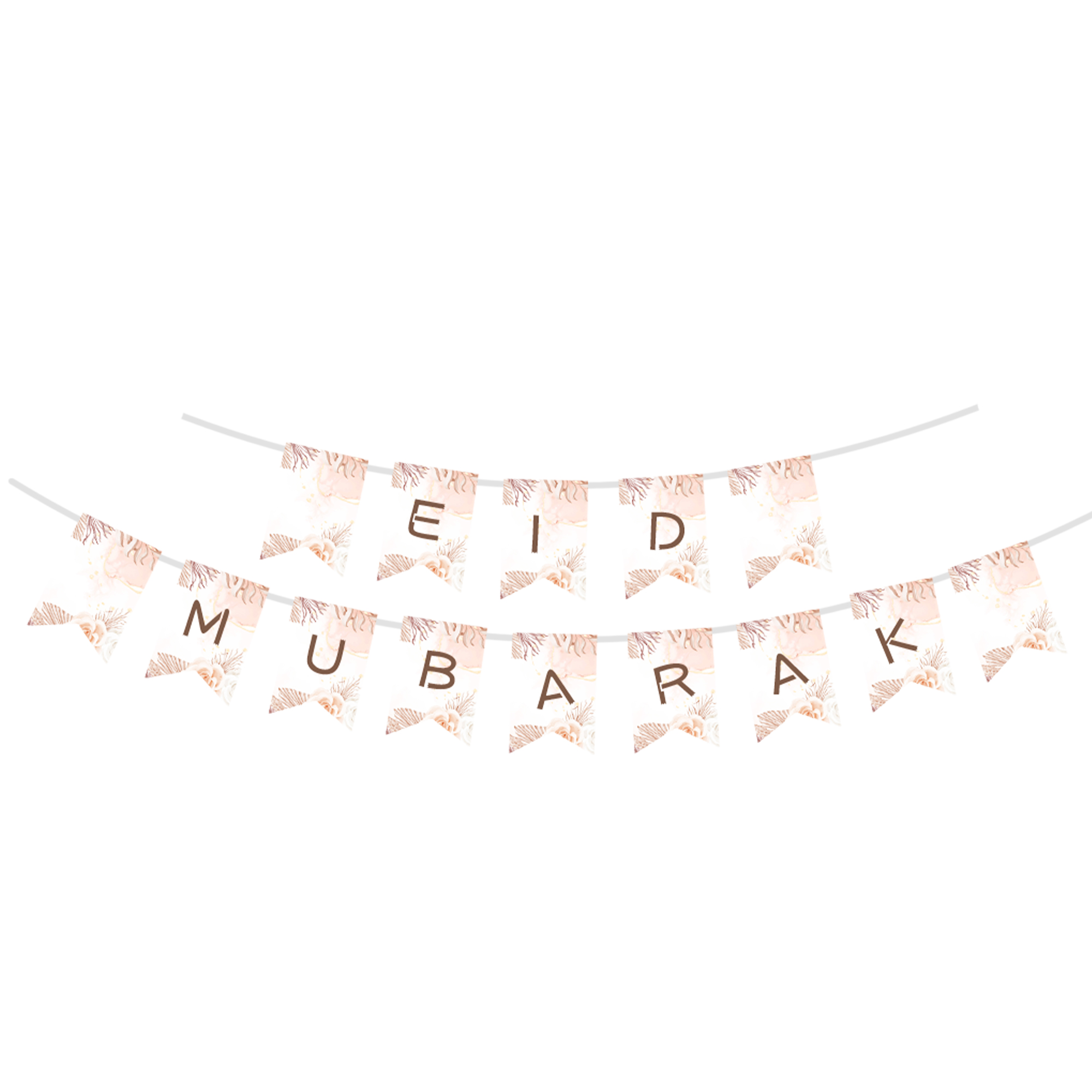 Ramadan Theme Light Purple Leaves Pattern Paper Banner