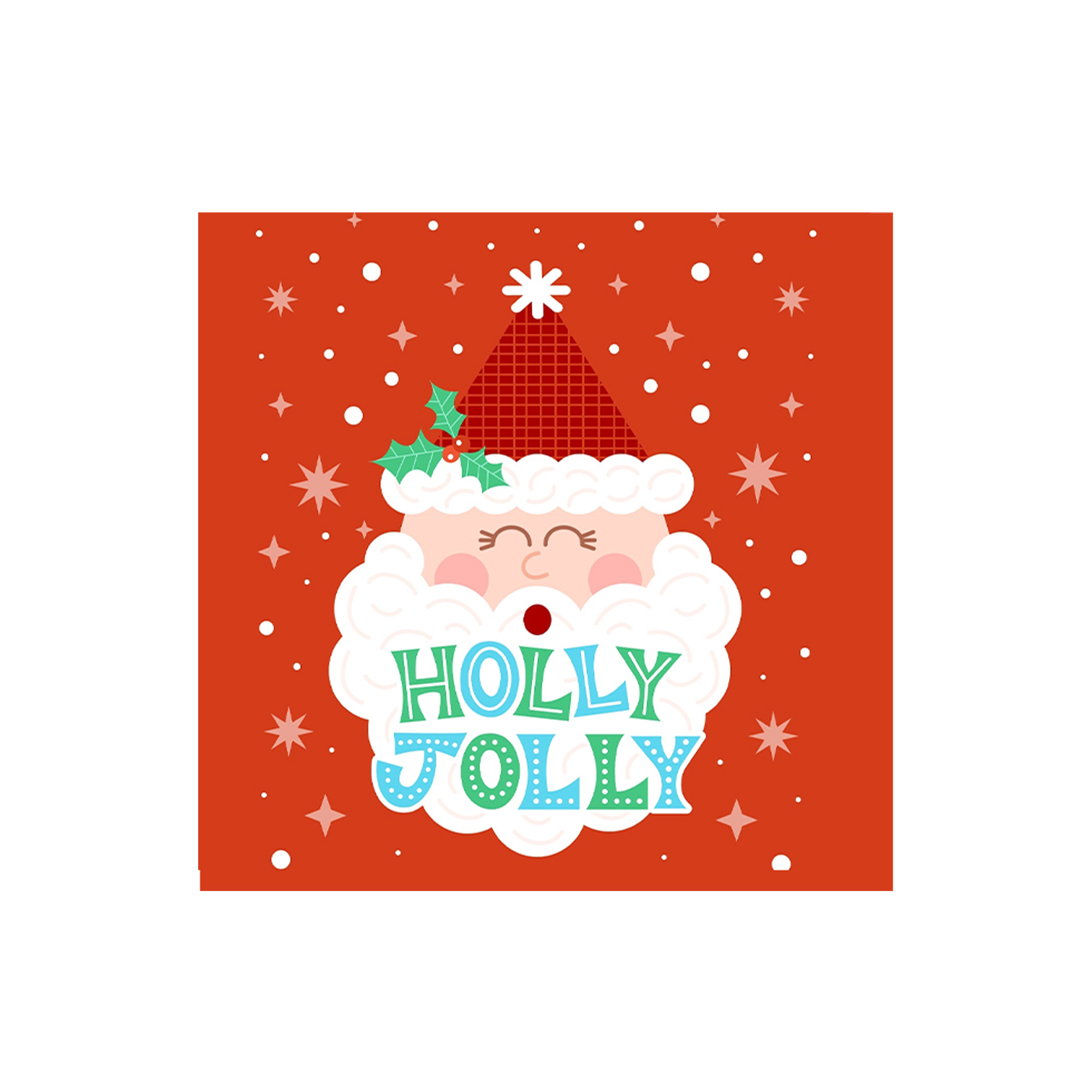 Christmas Theme Red Background Santa Claus Pattern Napkin