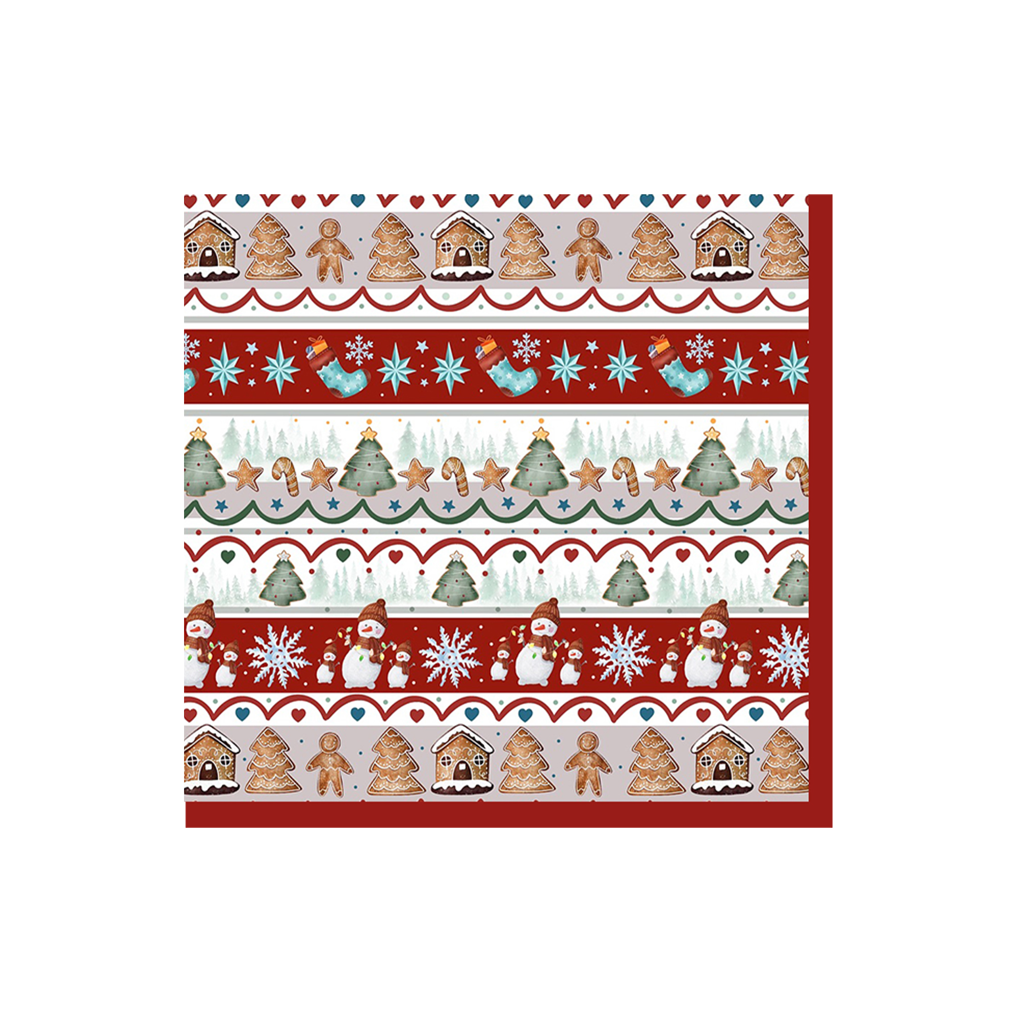 Christmas Theme Christmas Red Stripes Pattern Napkin