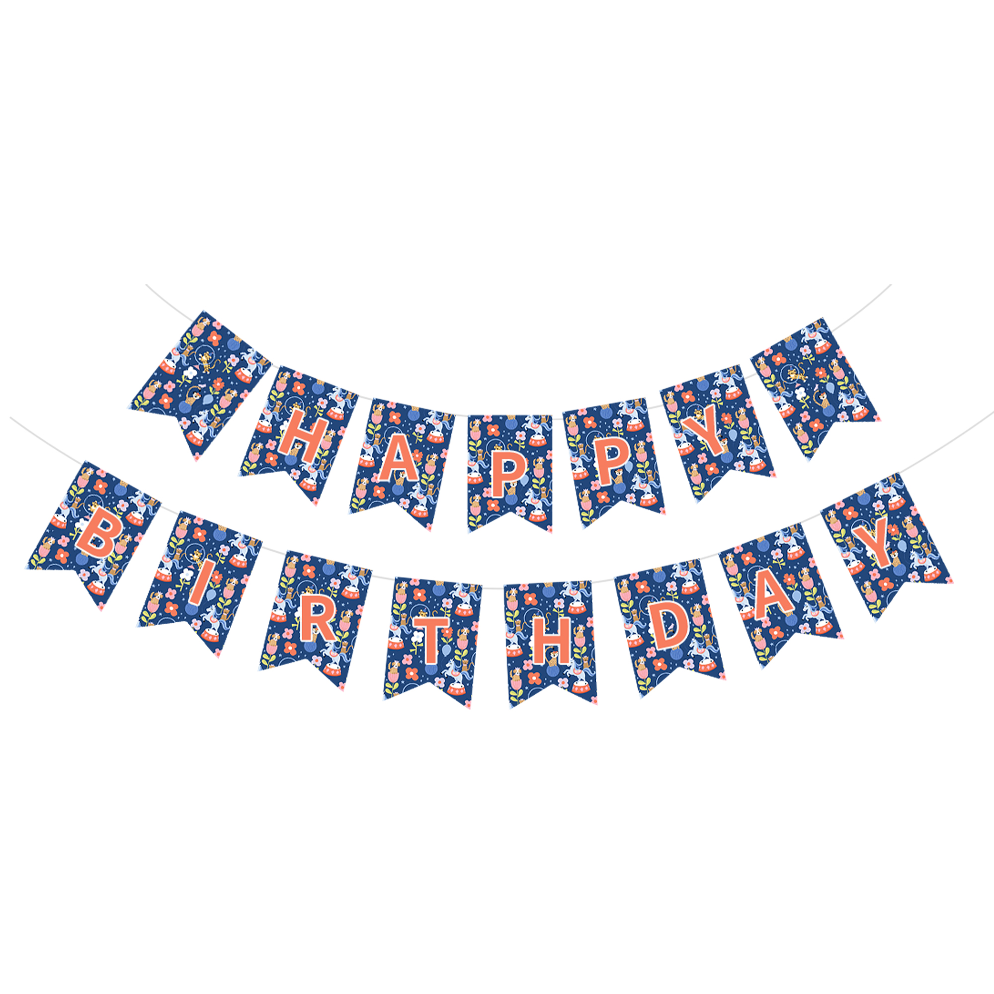 Kids Theme Colorful Animal Pattern Paper Banner
