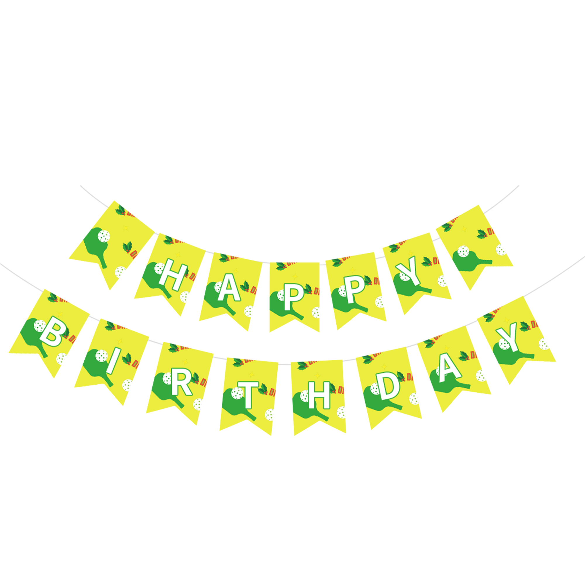 Sports Theme Yellow with Table Tennis Pattern Paper Banner