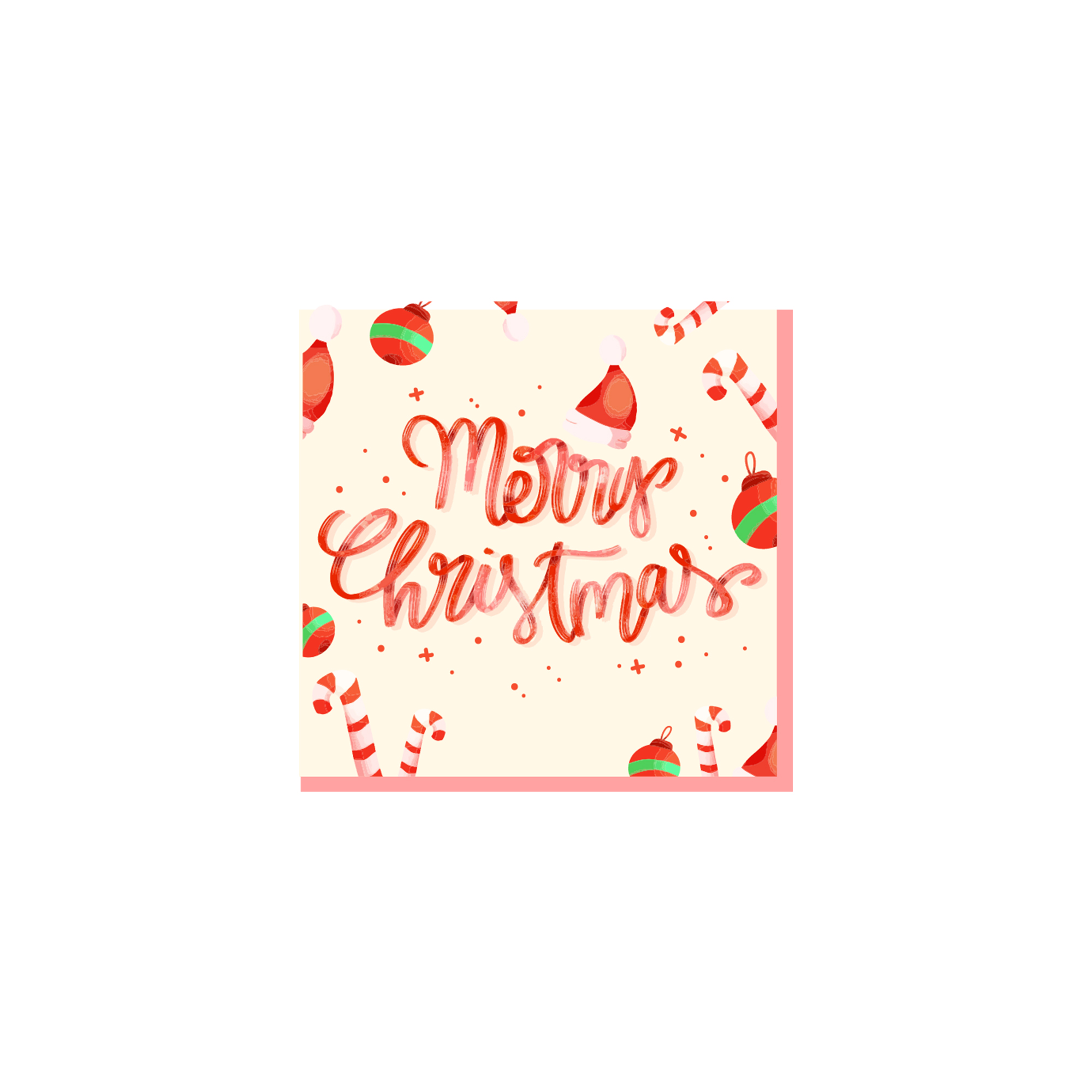 Christmas Theme Candies and Bells Pattern Napkin