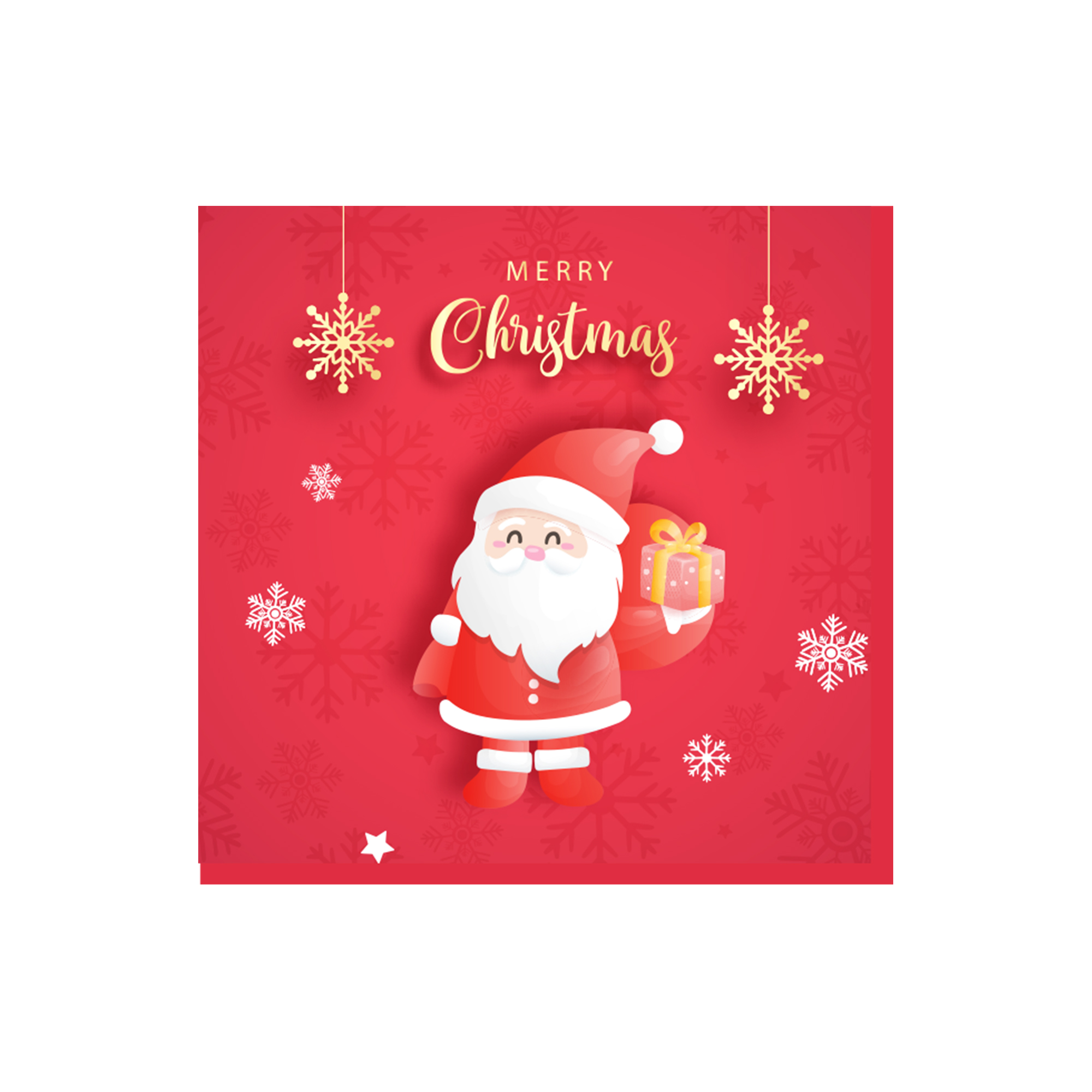 Christmas Theme Red Background Santa Claus Pattern Napkin