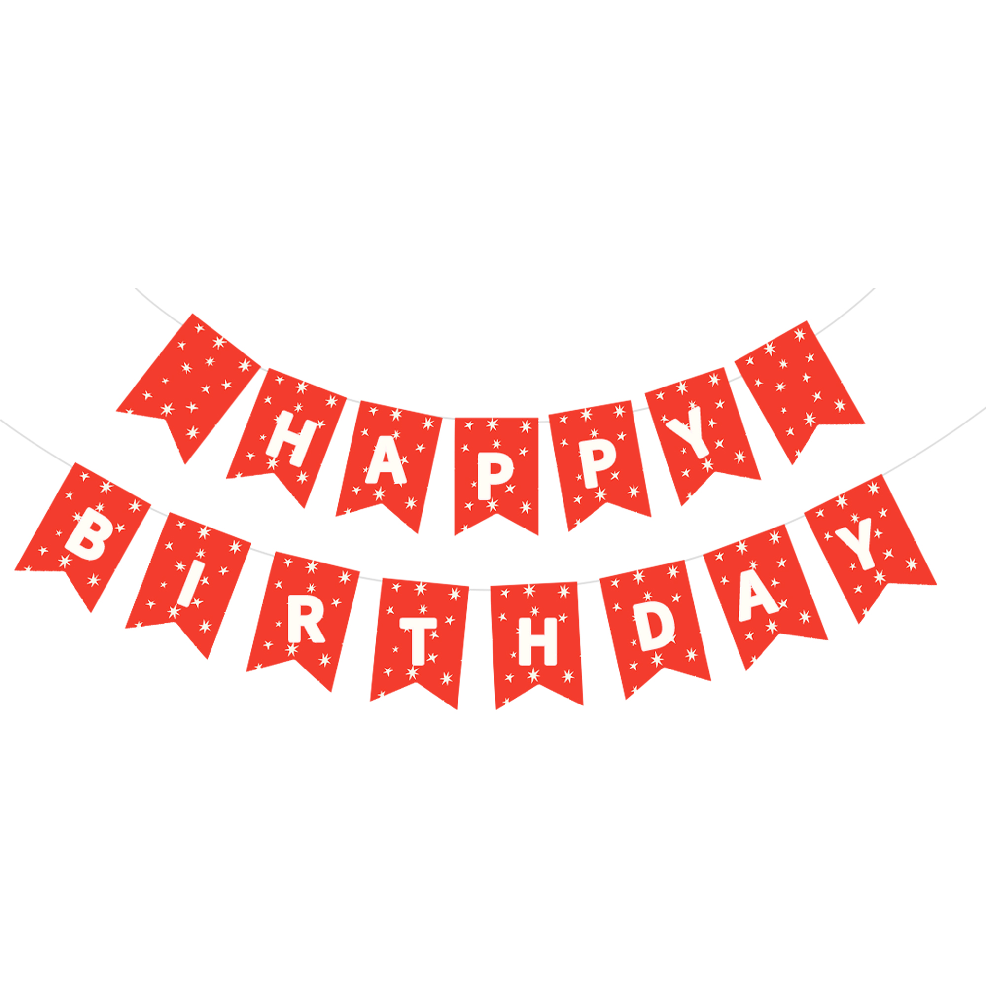 Kids Theme Red Simple White Star Pattern Paper Banner