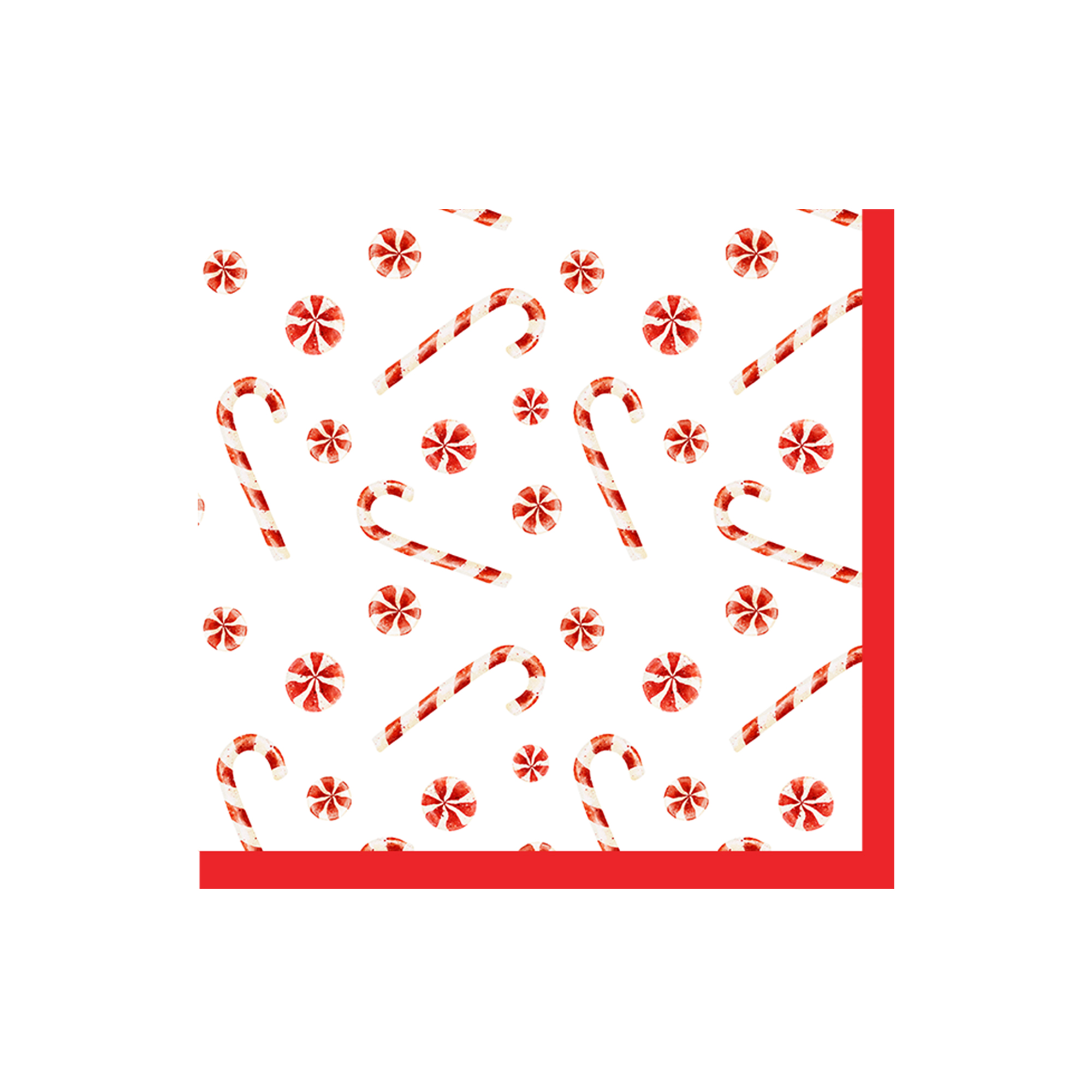 Christmas Theme Red Candies Pattern Napkin