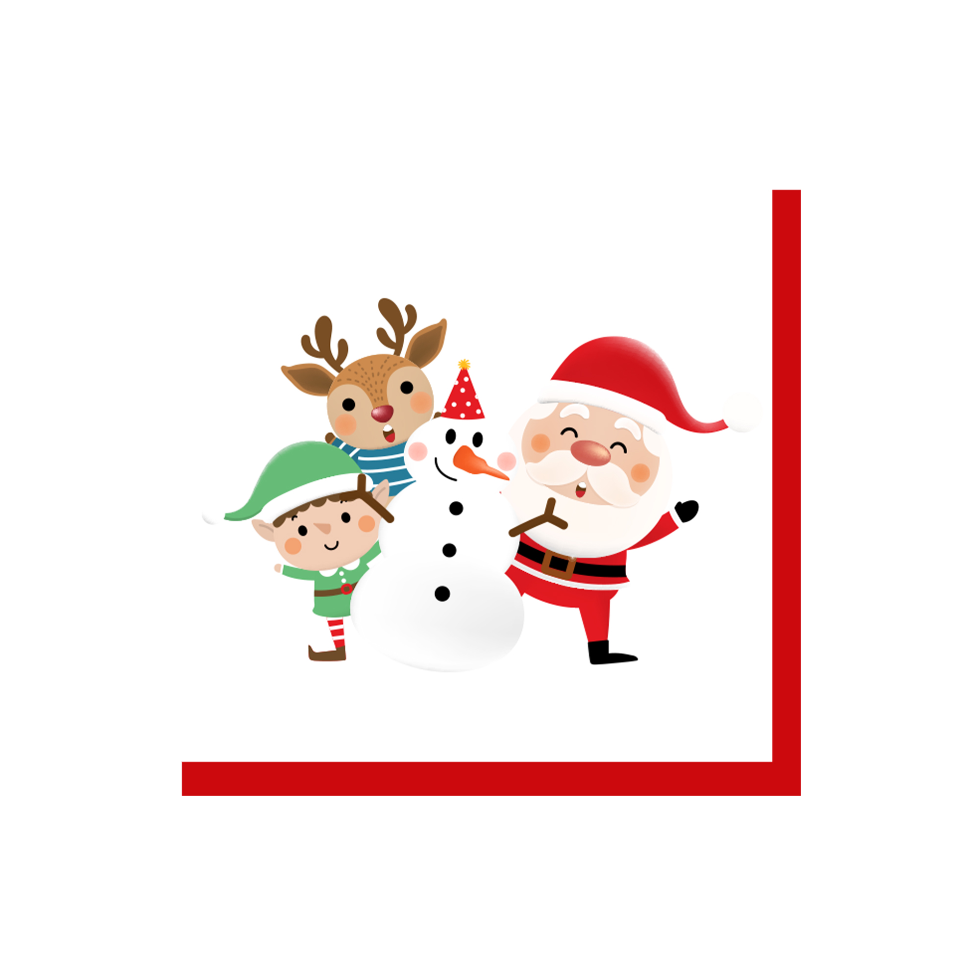 Christmas Theme Snowman and Santa Claus Pattern Napkin