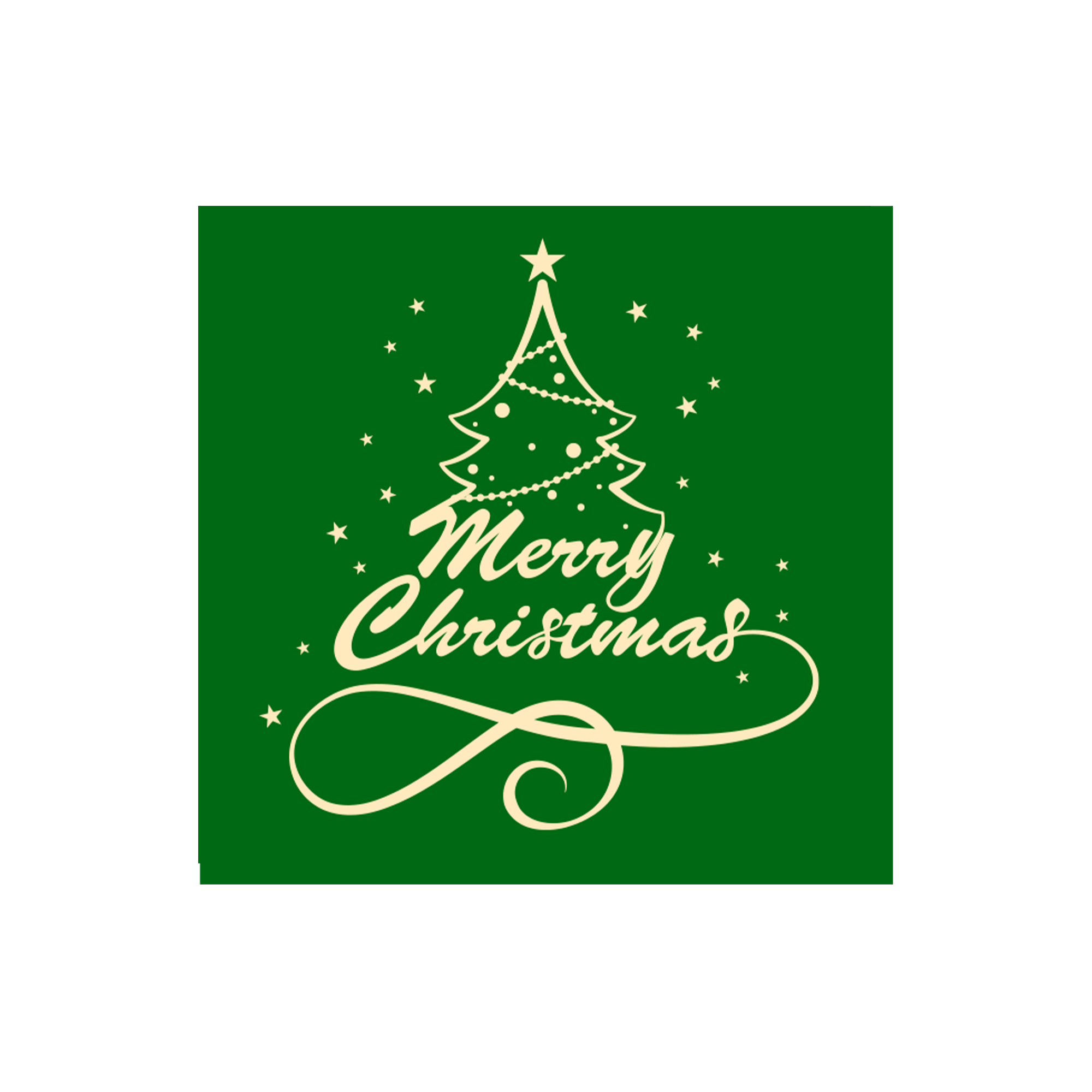 Christmas Theme Green Background Gold Merry Christmas Pattern Napkin