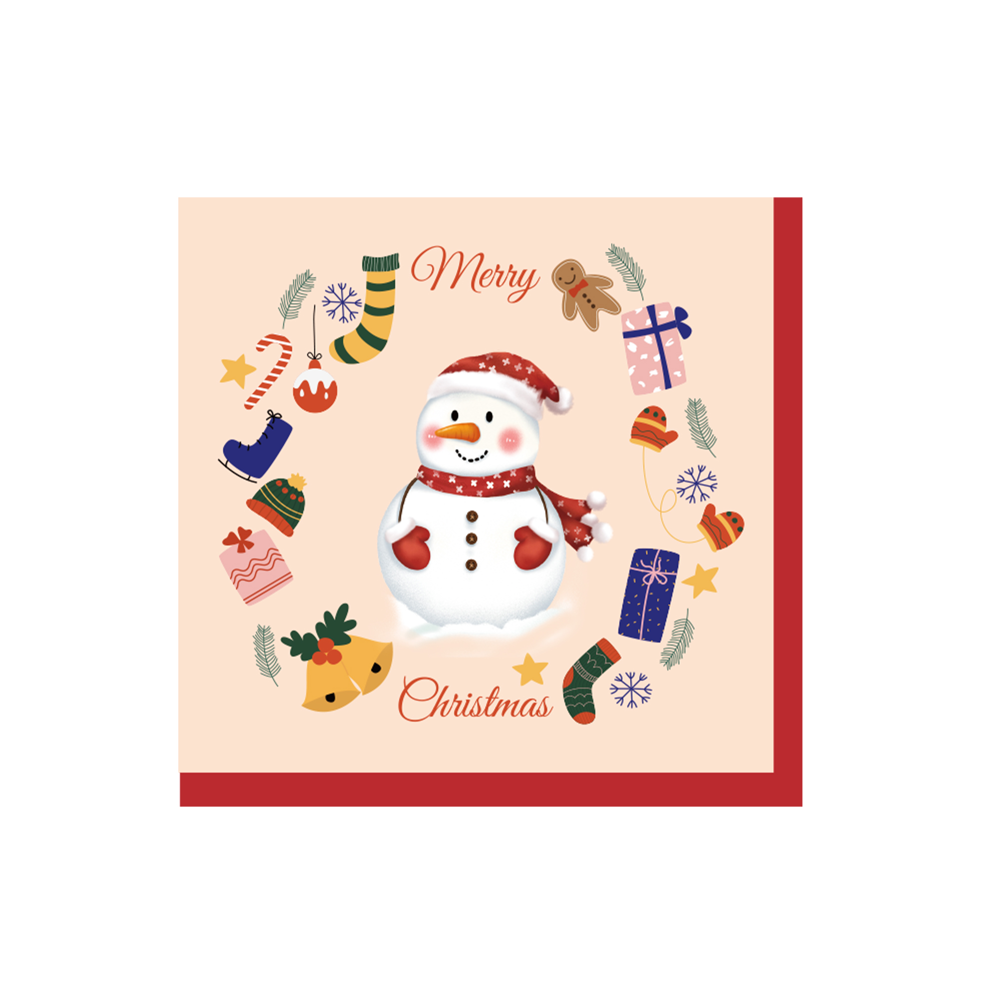 Christmas Theme Christmas Snowman Pattern Napkin