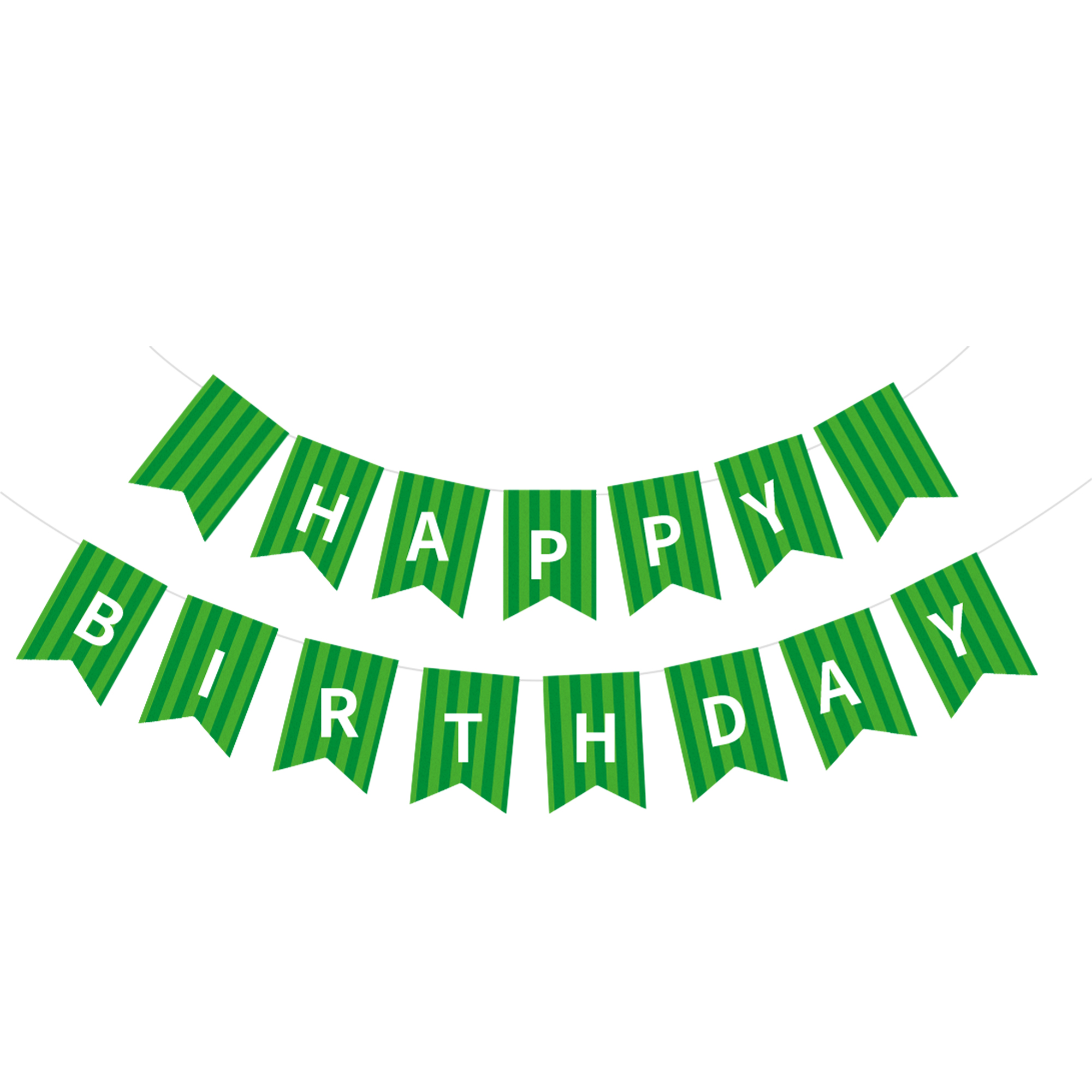 Sports Theme Green with Dark Green Stripes Paper Banner