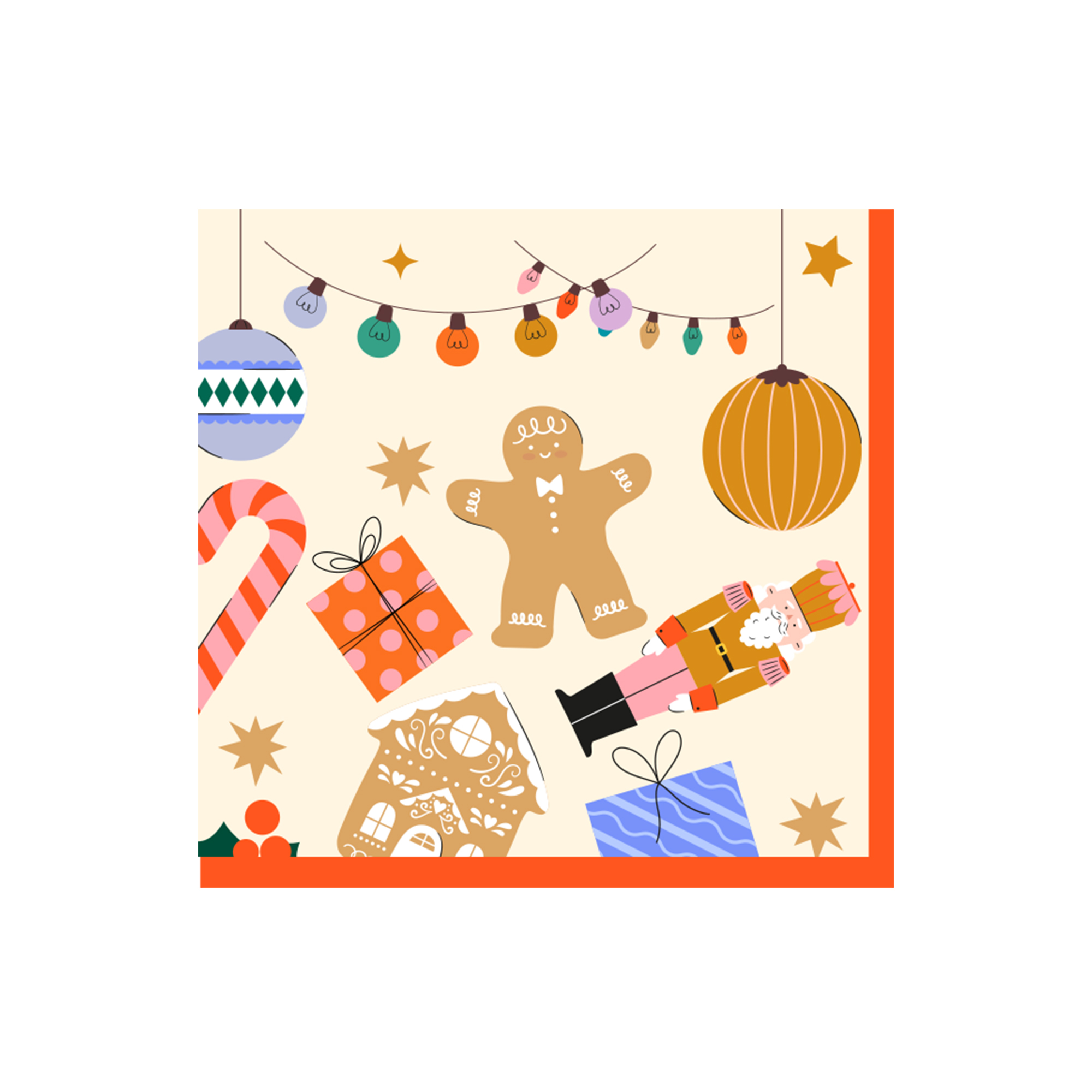 Christmas Theme Gingerbread Man Pattern Napkin