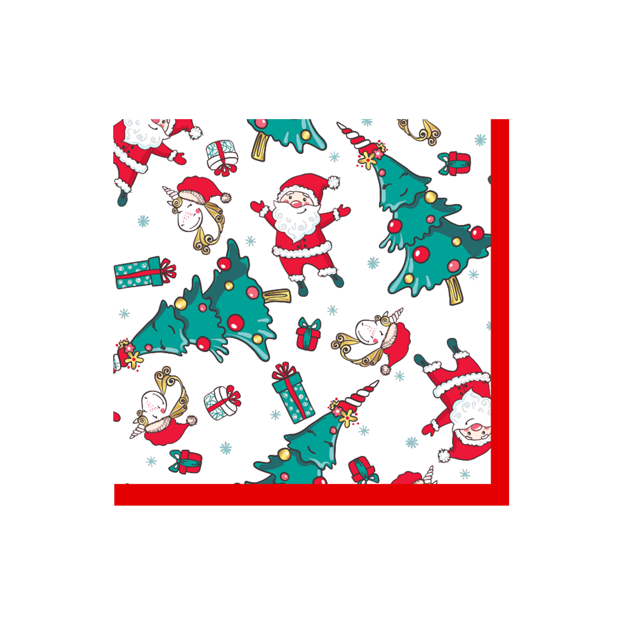 Christmas Theme Christmas tree and Santa Claus Pattern Napkin