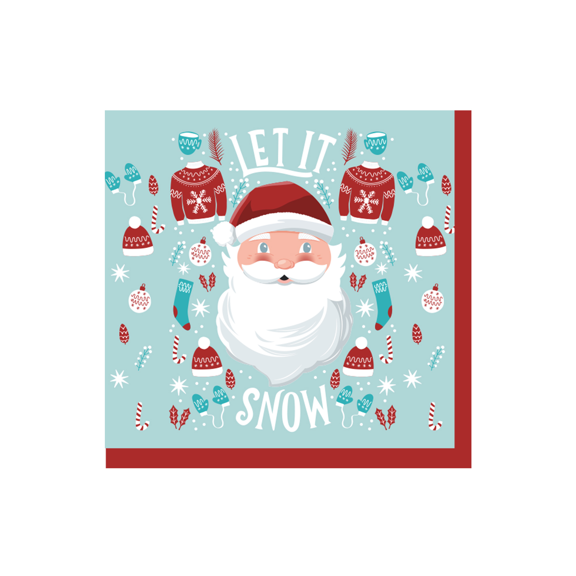 Christmas Theme Snowman and Gift Box Pattern Napkin