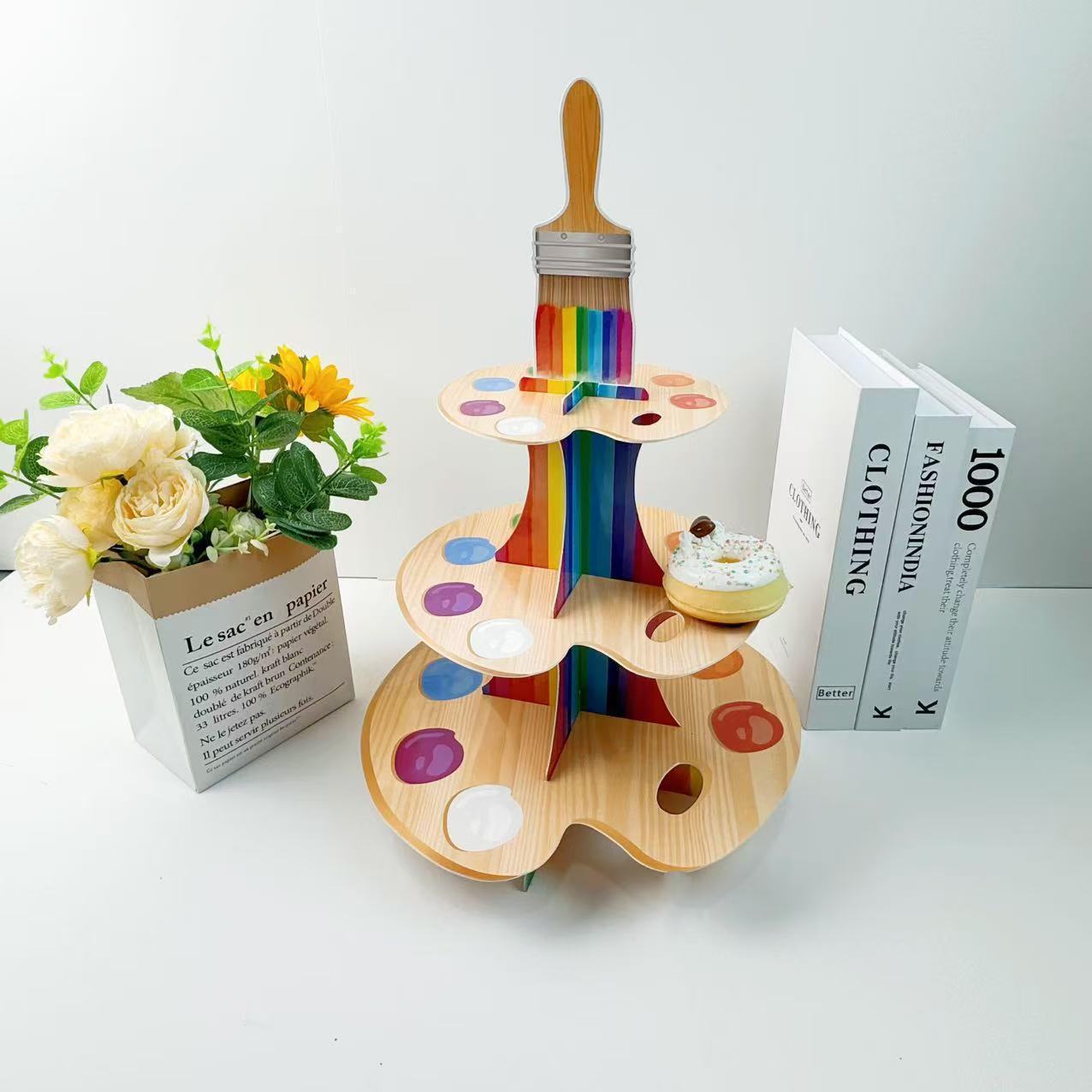 Watercolor Theme Three-layer Cake Stand