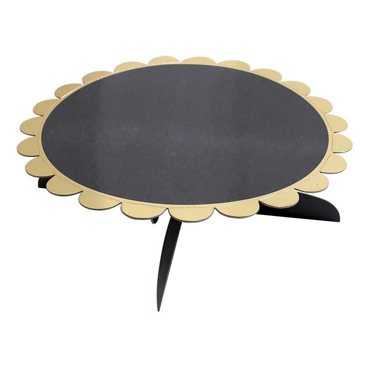Black Lace-trimmed Gold-stamped Single-layer Cake Stand