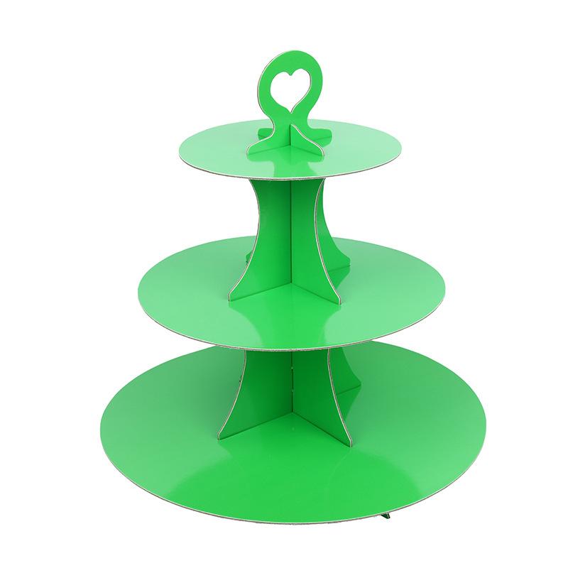 Solid Color Green Three-layer Cake Stand