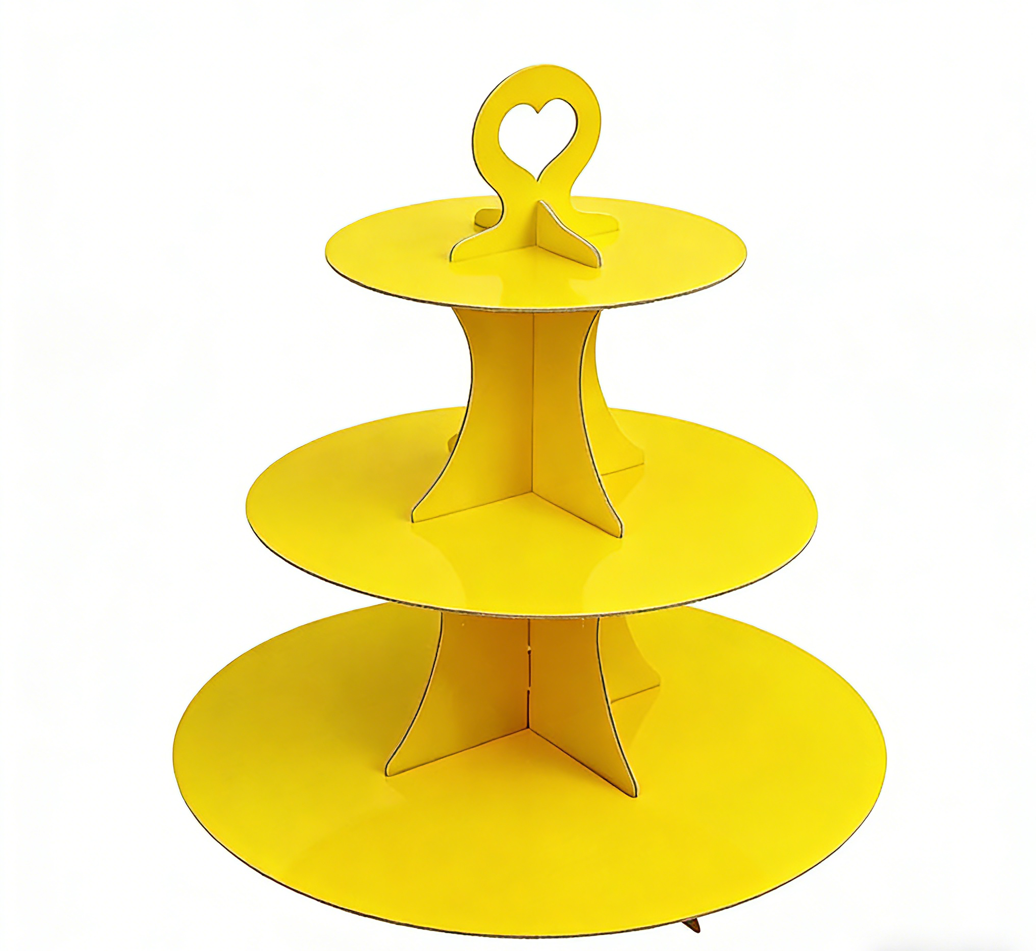 Solid Color Yellow Three-layer Cake Stand
