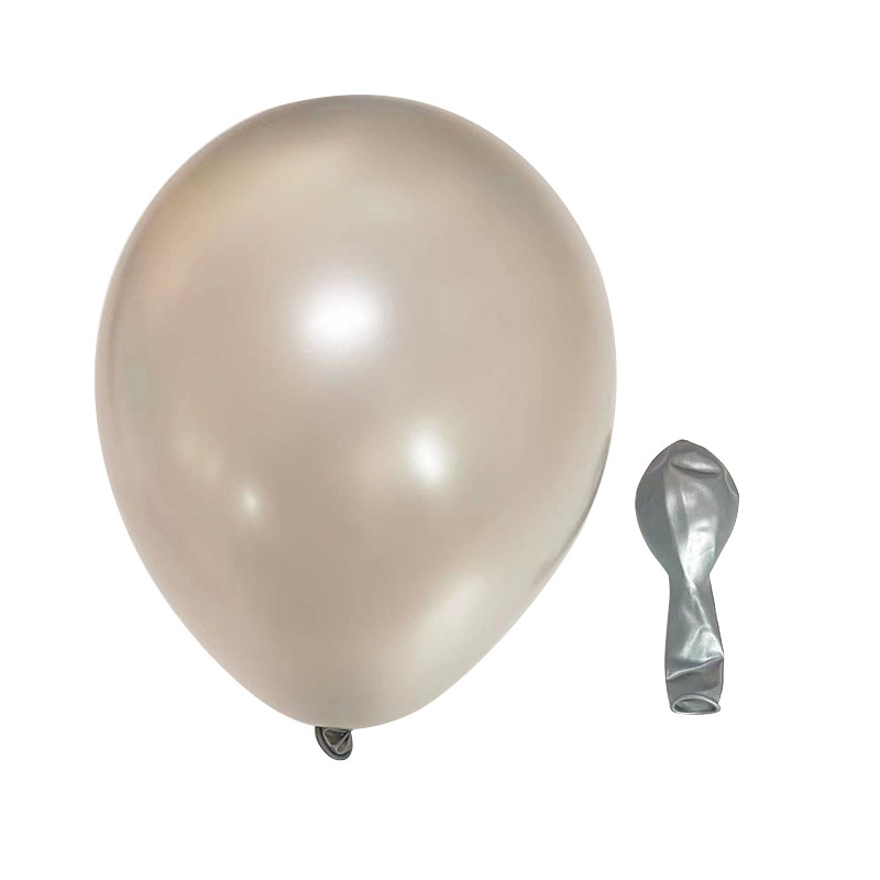 10 Inch Pearlescent Silver Latex Balloon