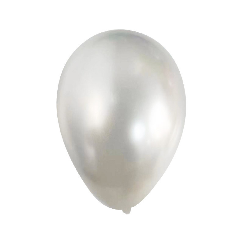 5 Inch Pearlescent Silver Latex Balloon
