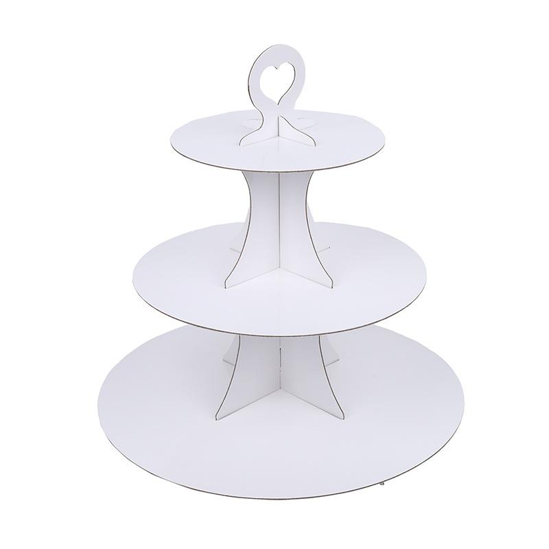 Solid Color White Three-layer Cake Stand