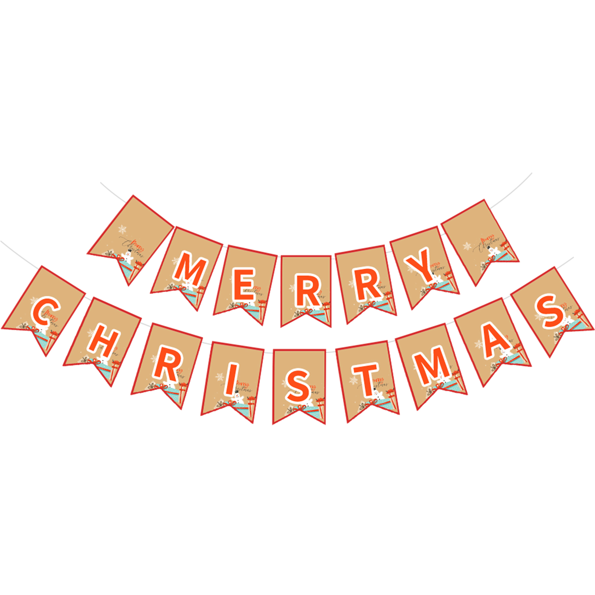 Christmas Brown house Paper Banner