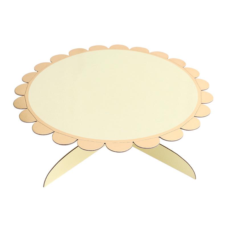 Yellow Lace-trimmed Gold-stamped Single-layer Cake Stand