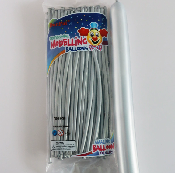 30cm Sliver Metallic Color Long Latex Balloon