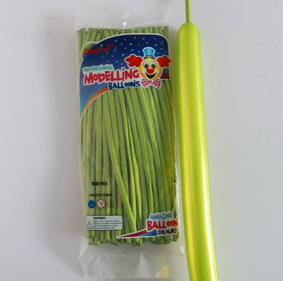 30cm Apple Green Metallic Color Long Latex Balloon