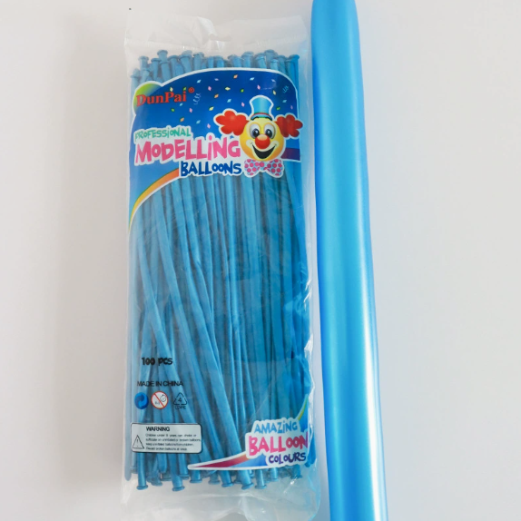 30cm Blue Metallic Color Long Latex Balloon