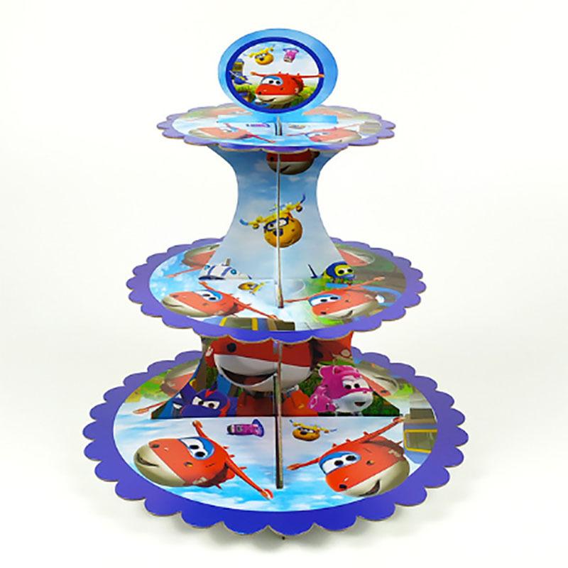 Kids Theme Super Wings Design Three-layer Cake Stand